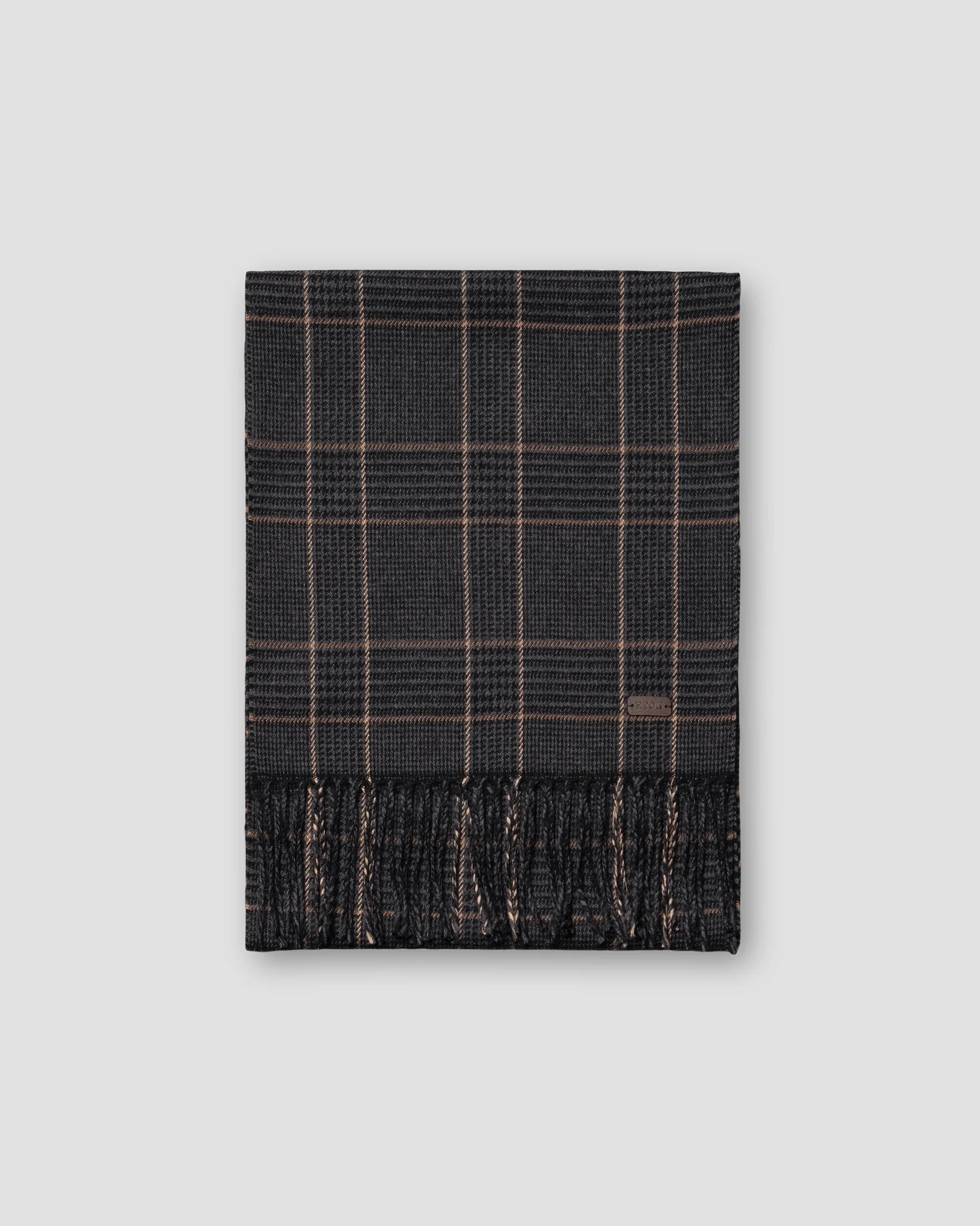 Eton - black prince of wales merino wool scarf