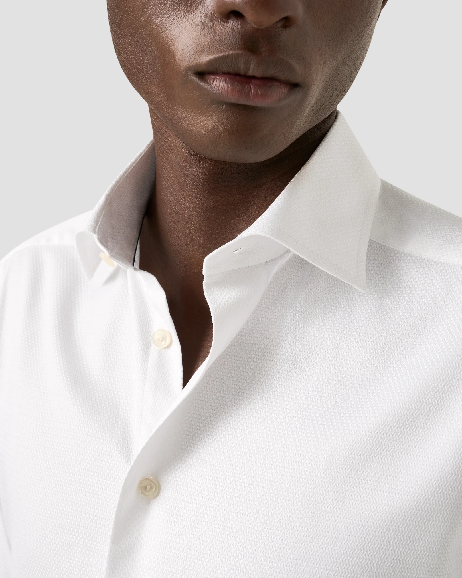 Eton - white semi solid dobby shirt