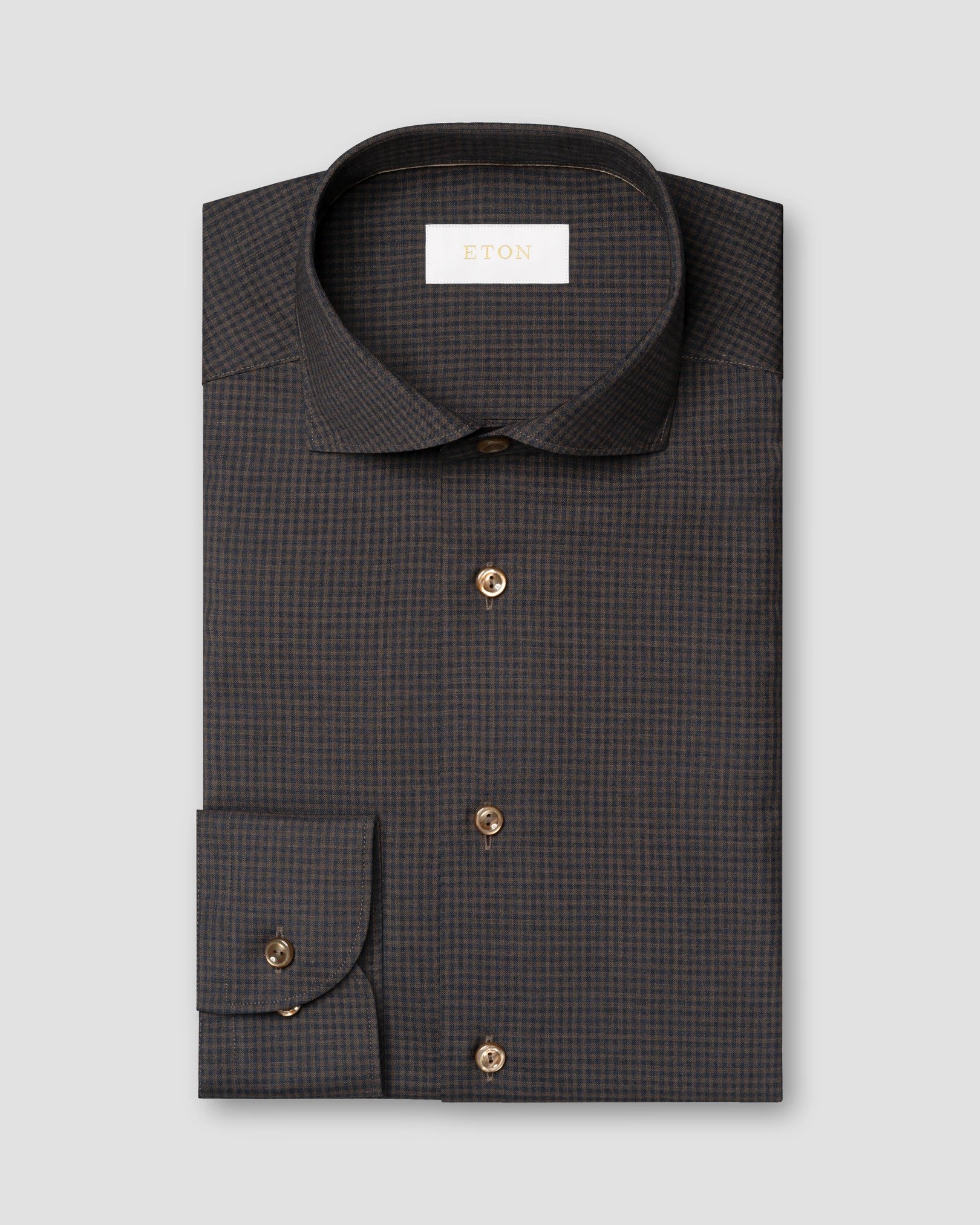 Eton - Dark Brown Merino Shirt