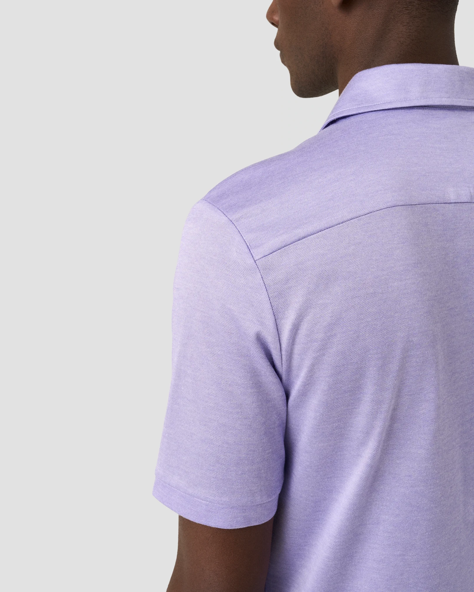 Eton - jacquard filo di scozia polo shirt light purple