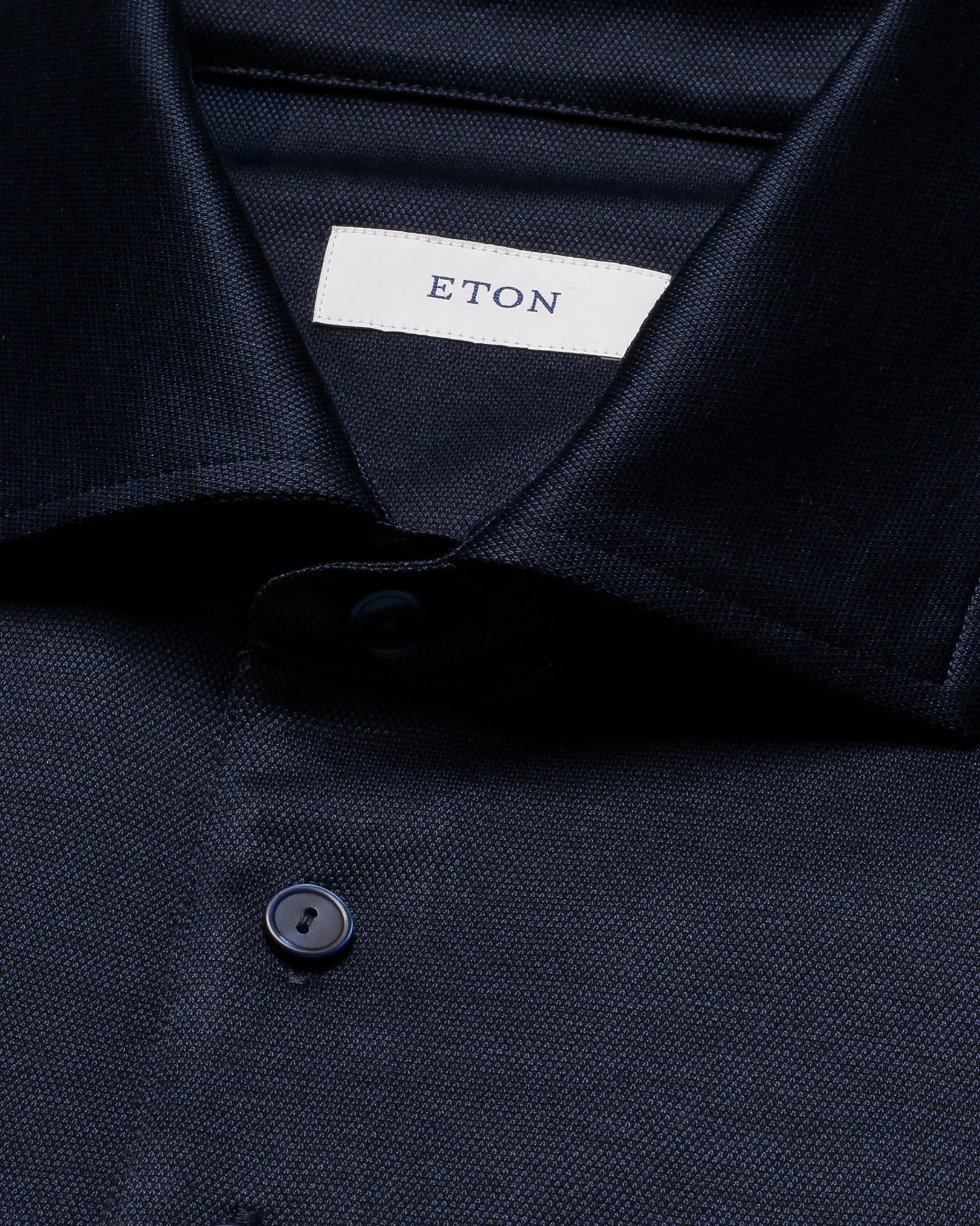 Eton - jacquard filo di scozia polo shirt navy blue jacquard filo di scozia polo shirt
