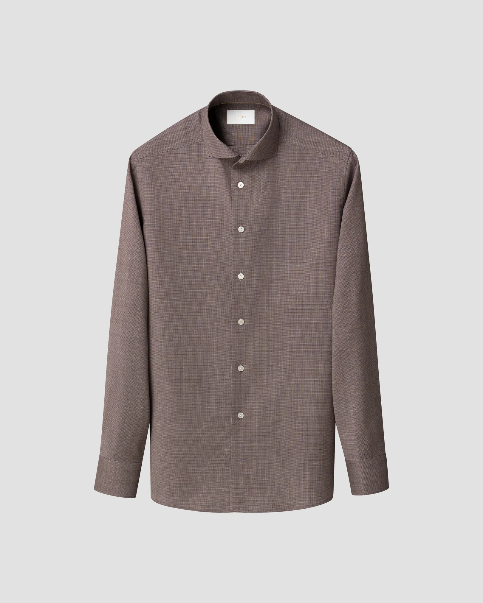 Eton - semi solid red merino shirt