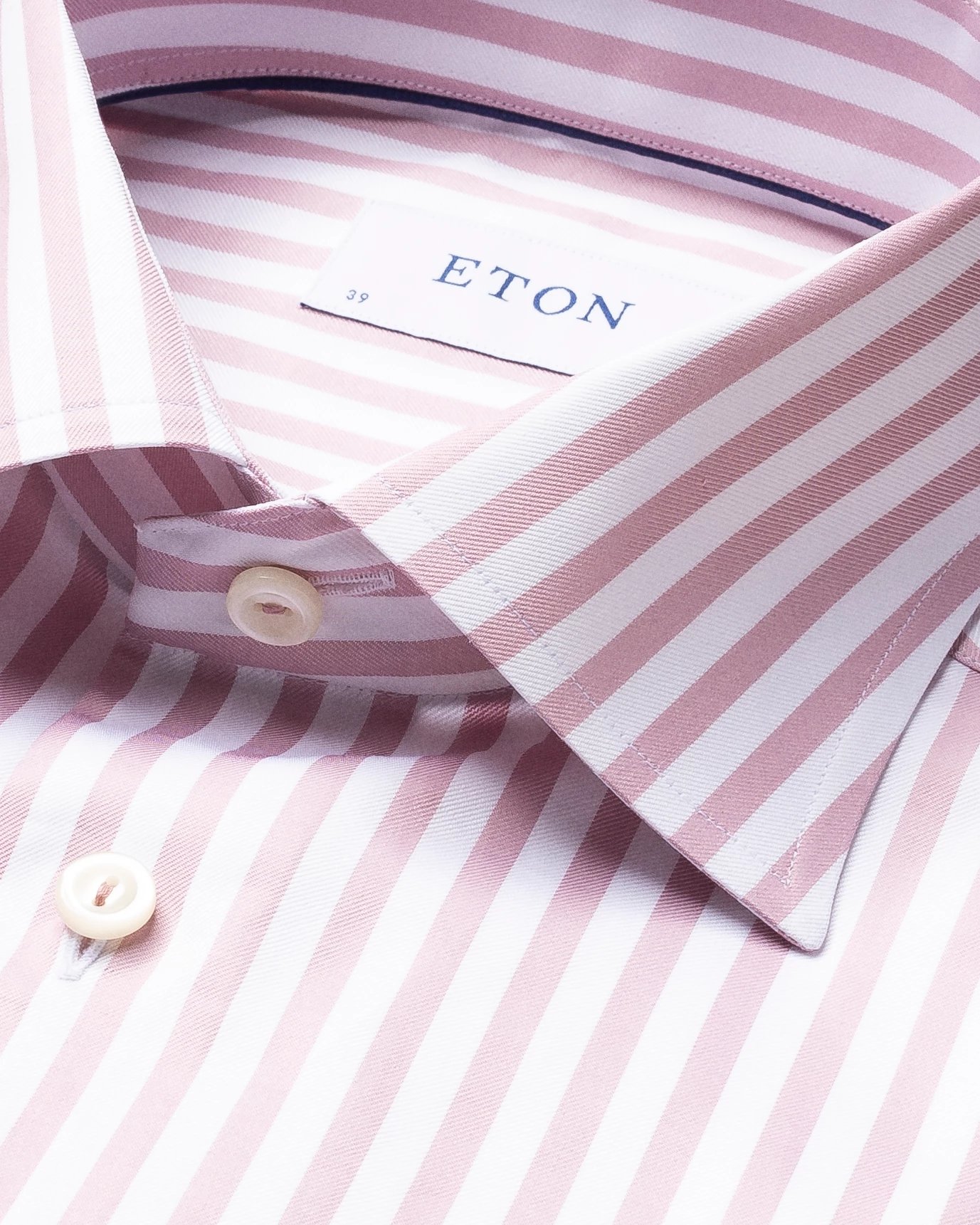 Eton - dusty pink bengal stripe signature twill shirt