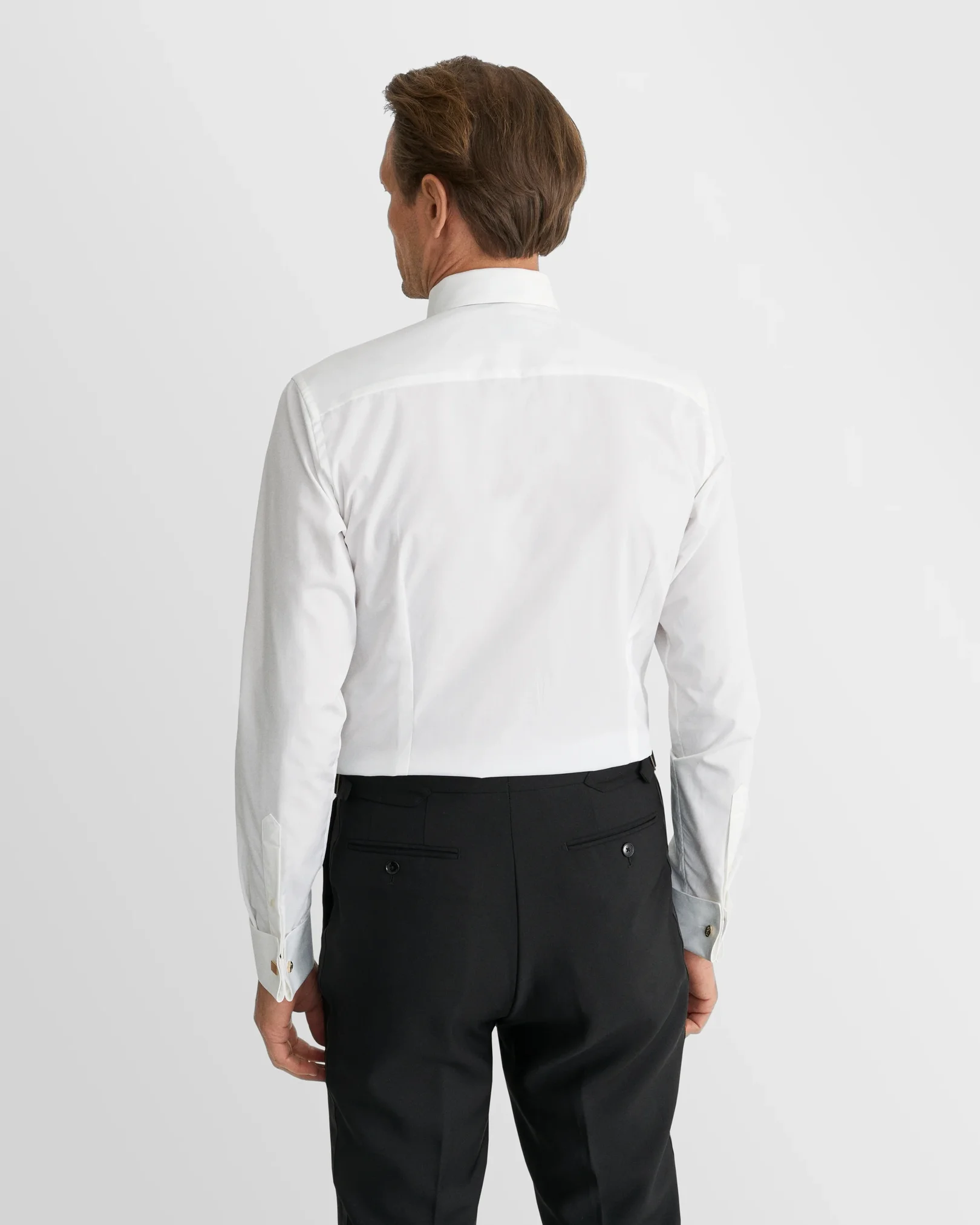 Eton - pique black tie shirt