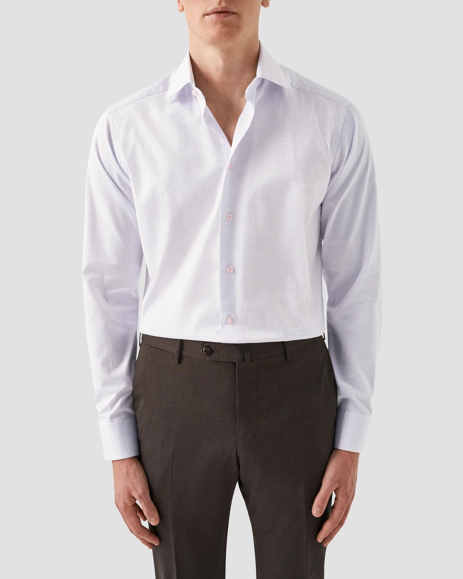 Eton - pink signature twill cut away collar single cuff contemporary fit