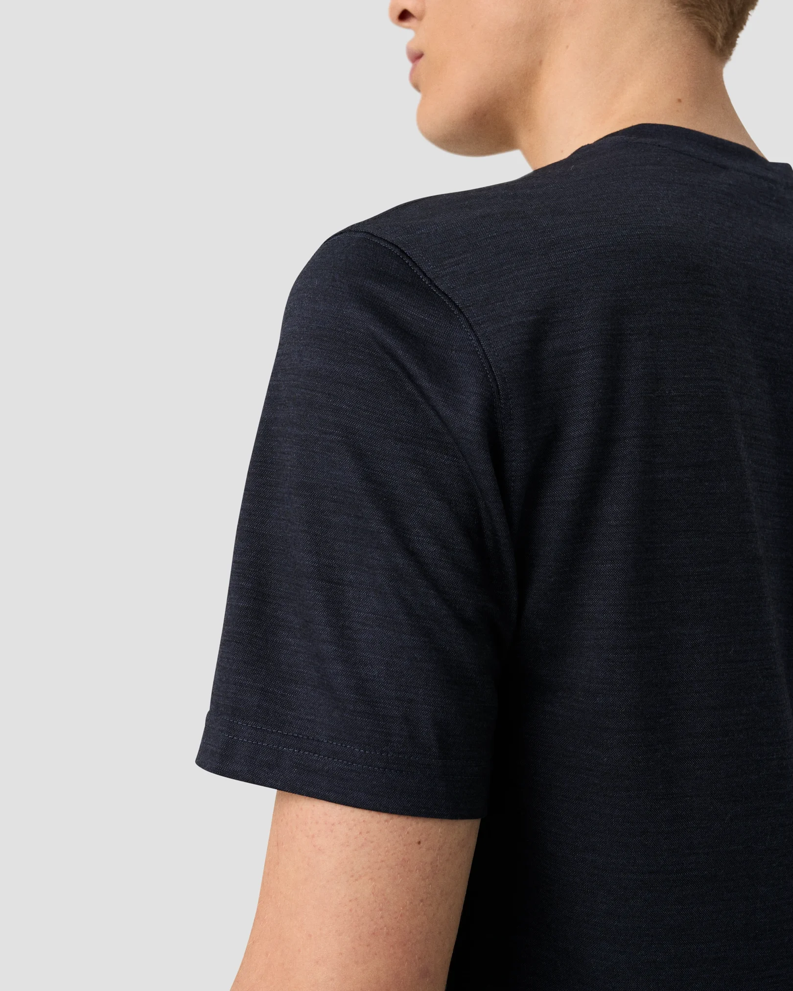 Eton - merino wool lyocell t shirt navy