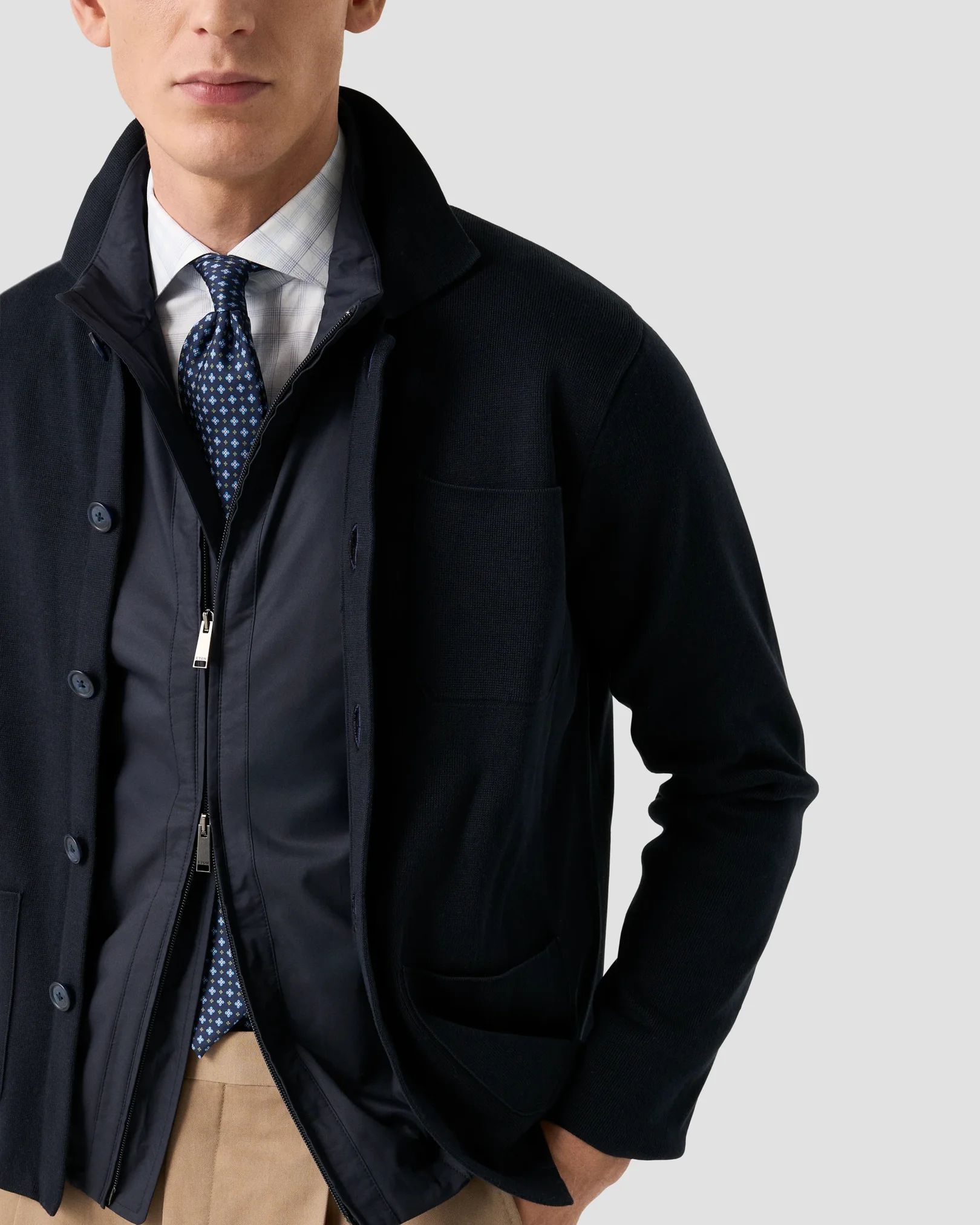 Eton - lightweight wind vest navy blue