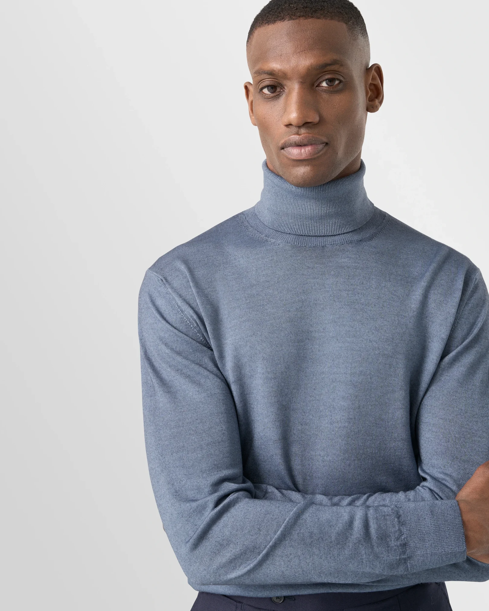 Eton - light blue merino vintage turtle neck