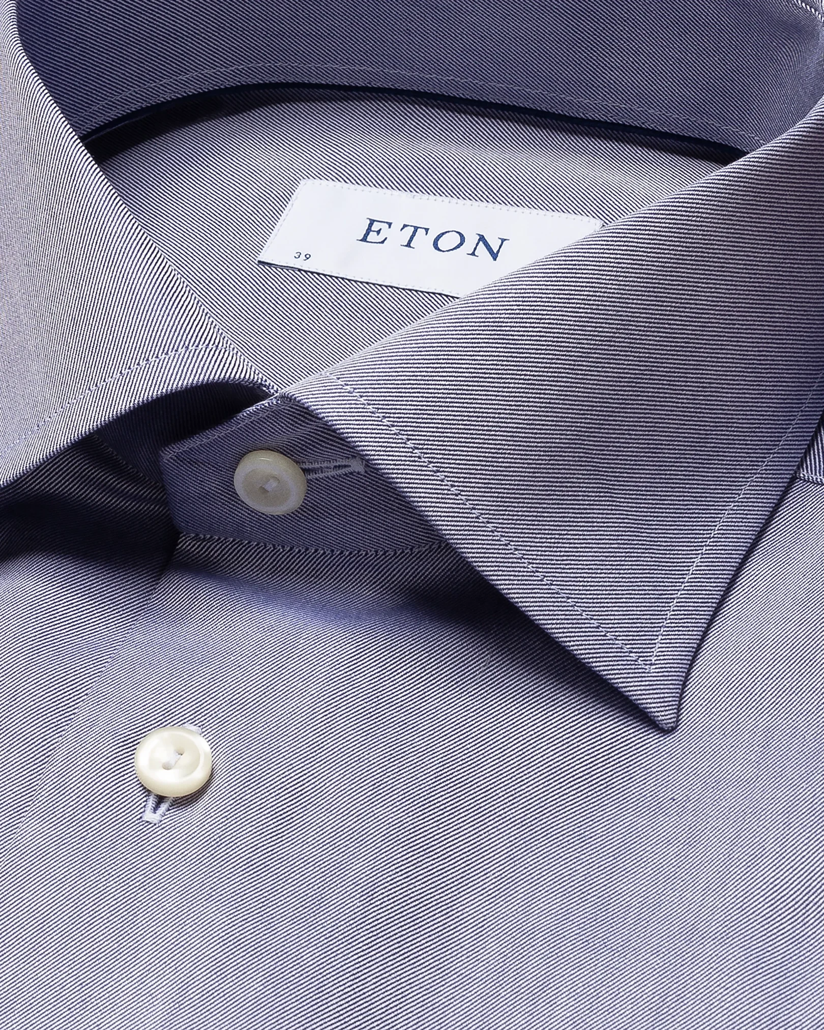 Eton - dark blue melange signature twill shirt