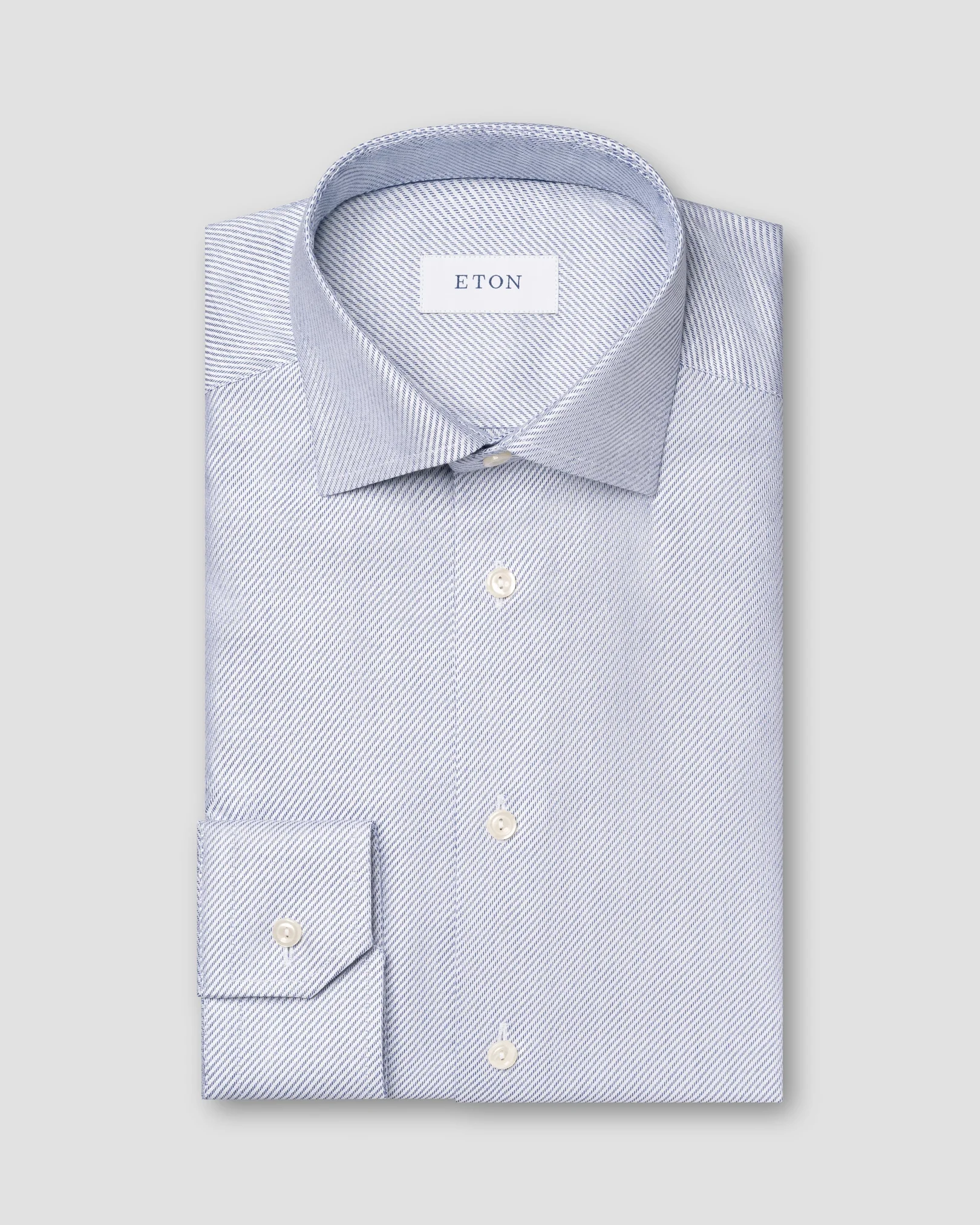 Eton - Navy blue Cotton & Tencel Shirt