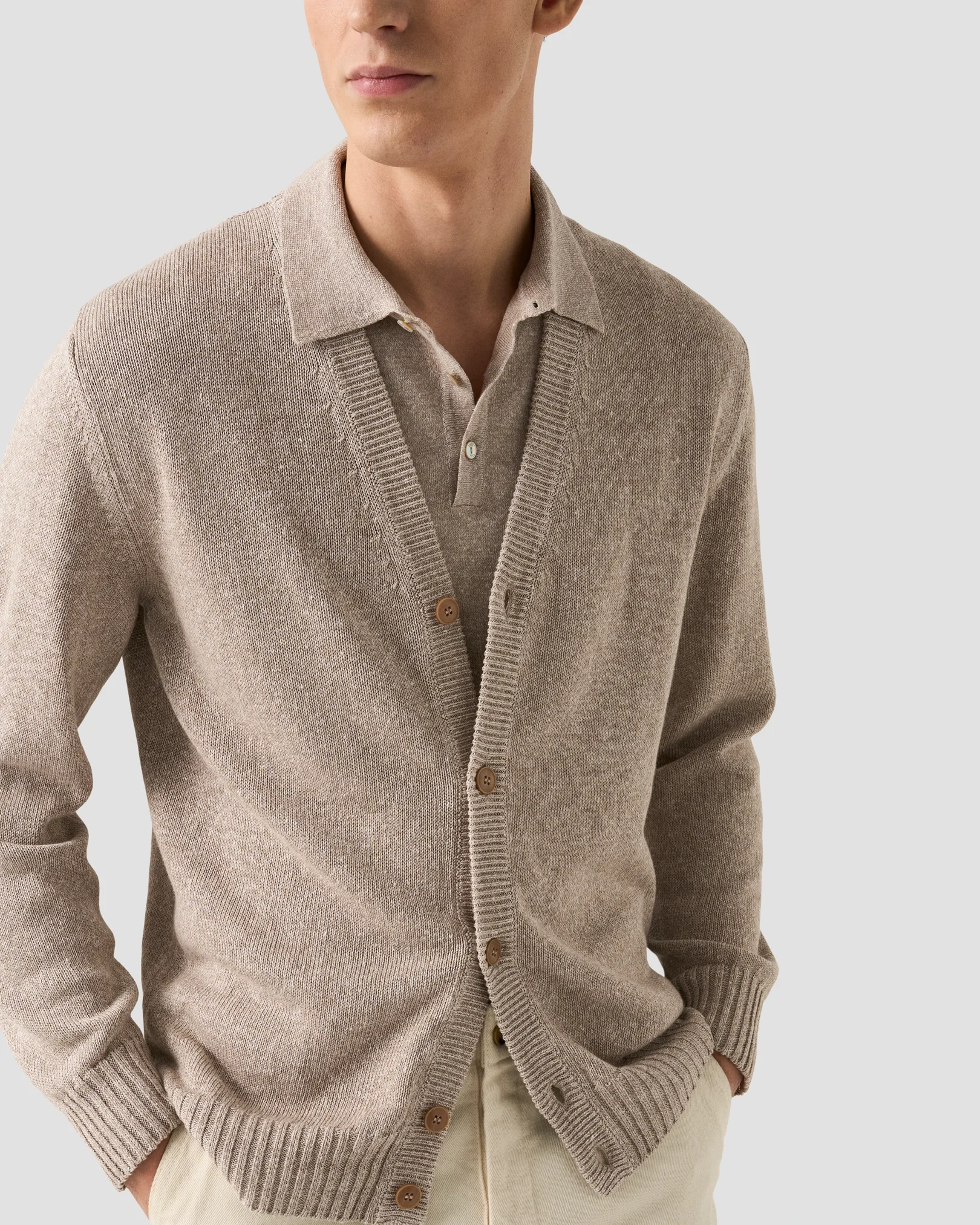 Eton - Cotton Linen Fine Knit Polo Shirt