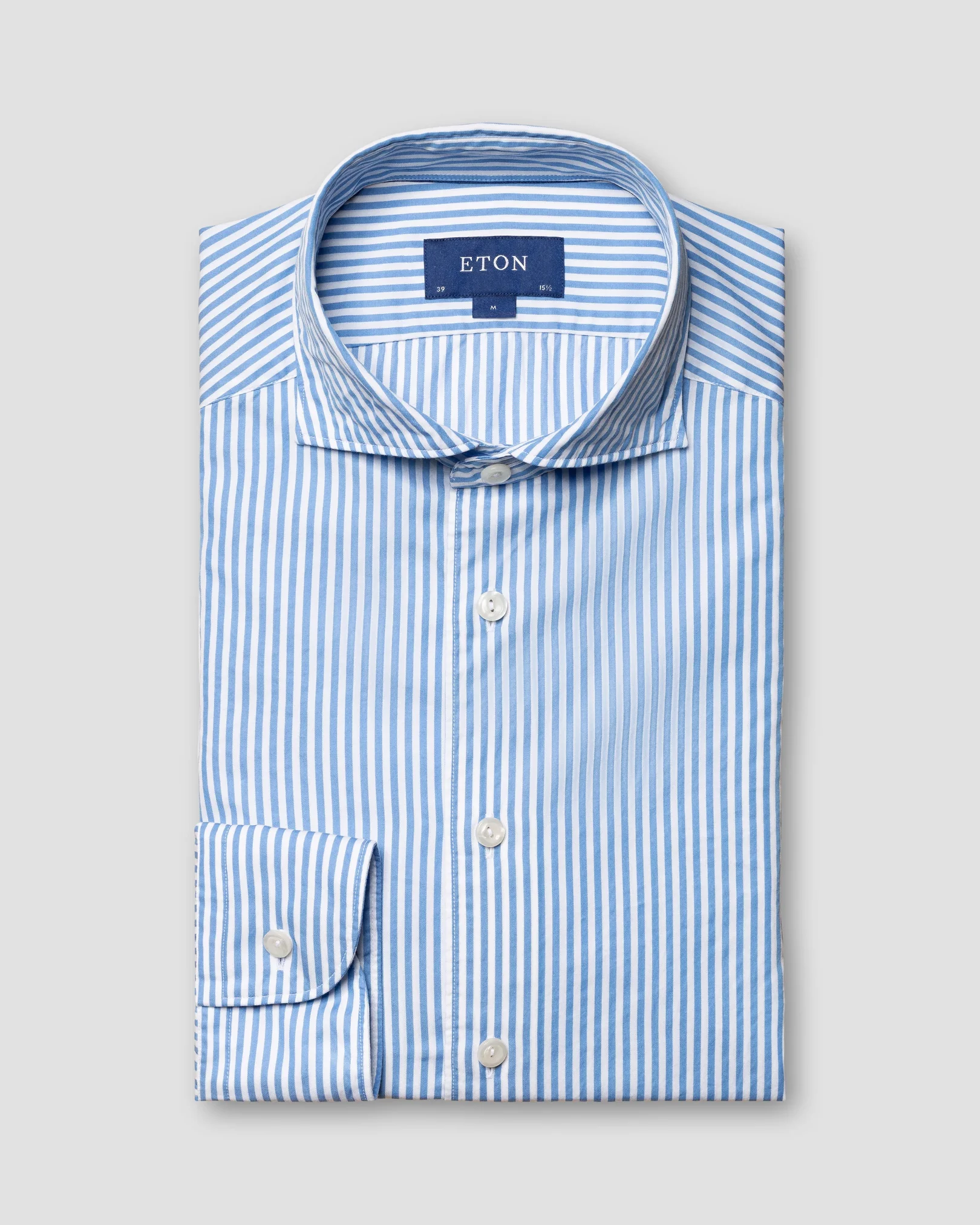 Blau gestreiftes Baumwoll-Tencel™-Hemd
