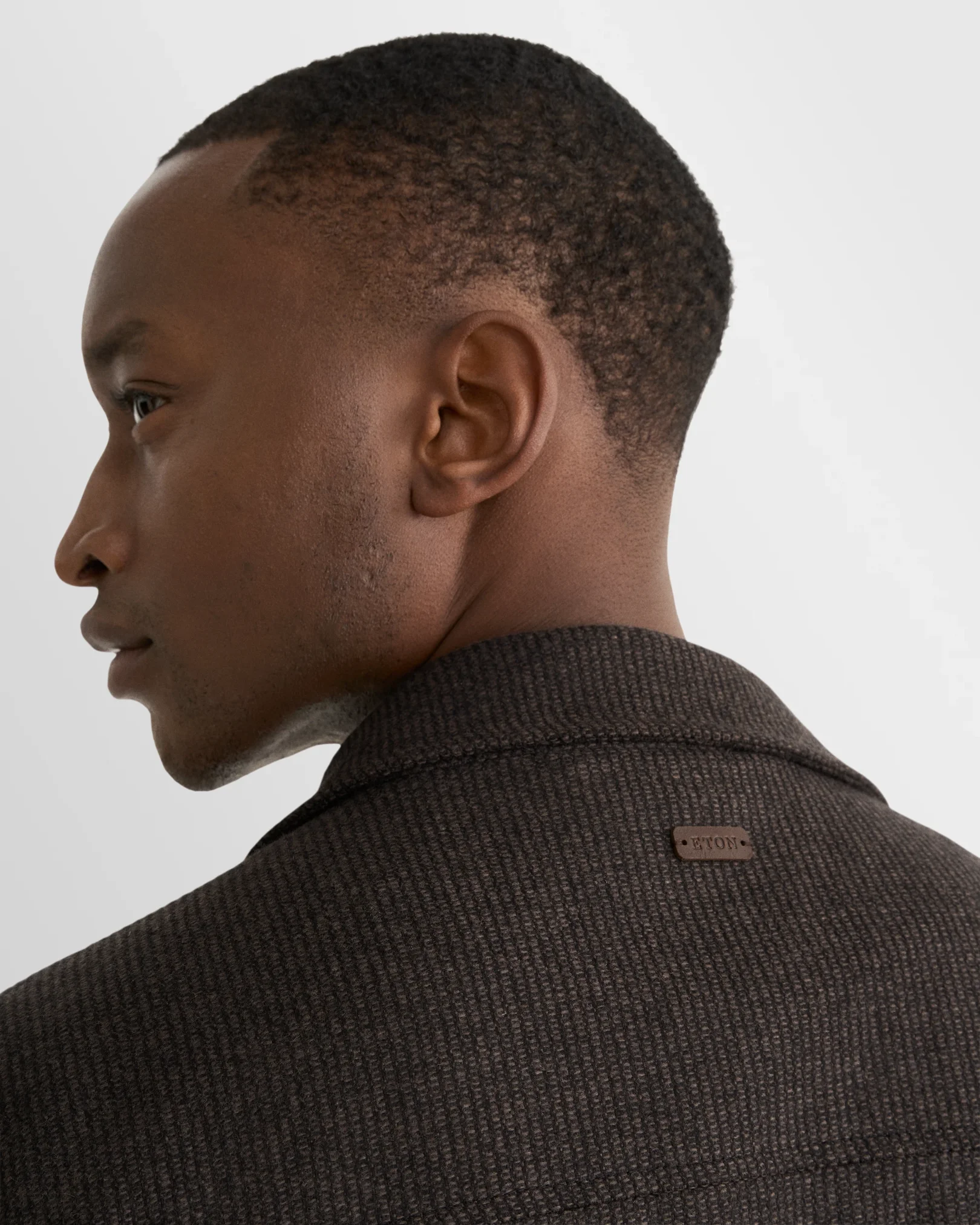 Eton - dark brown wool cashmere travel jacket