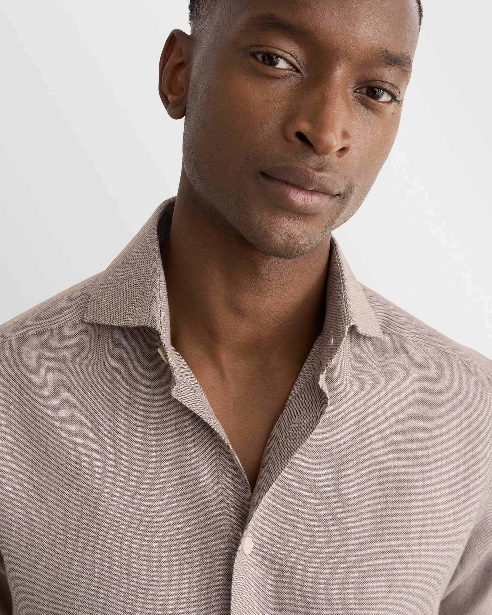Eton - brown cotton silk cashmere shirt 268