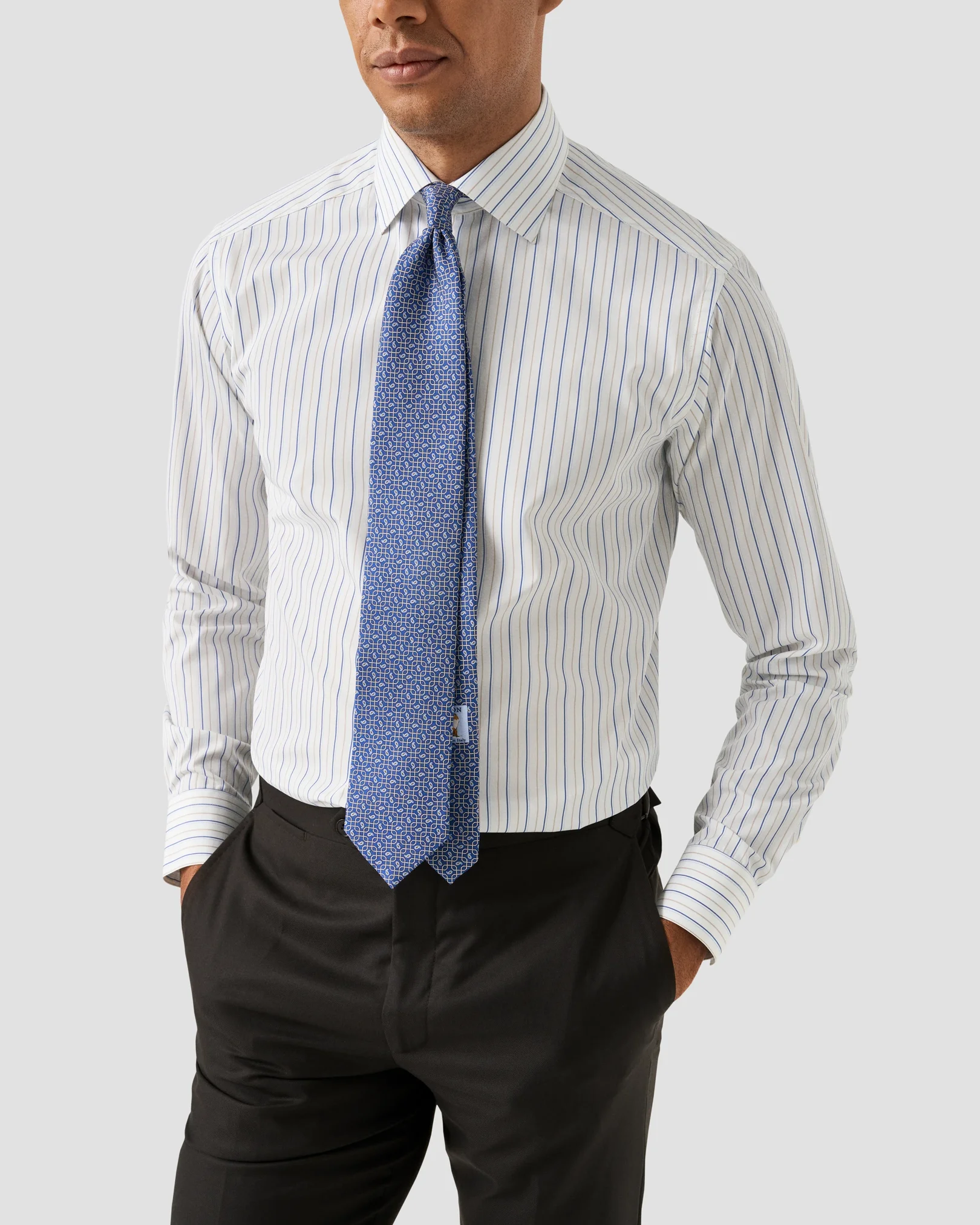 Eton - striped supima 120 shirt cut away