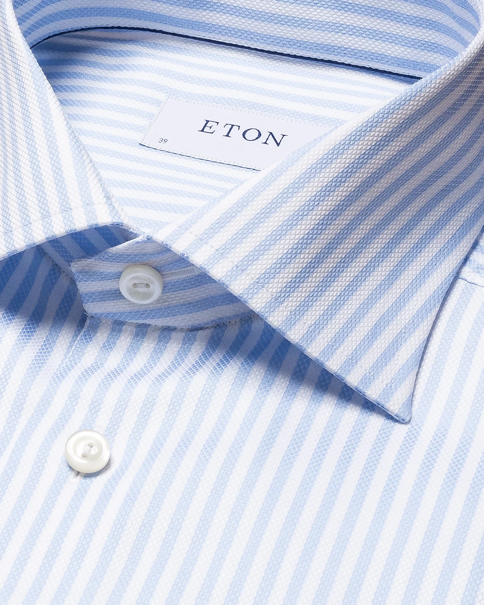Eton - light blue signature twill classic stripes