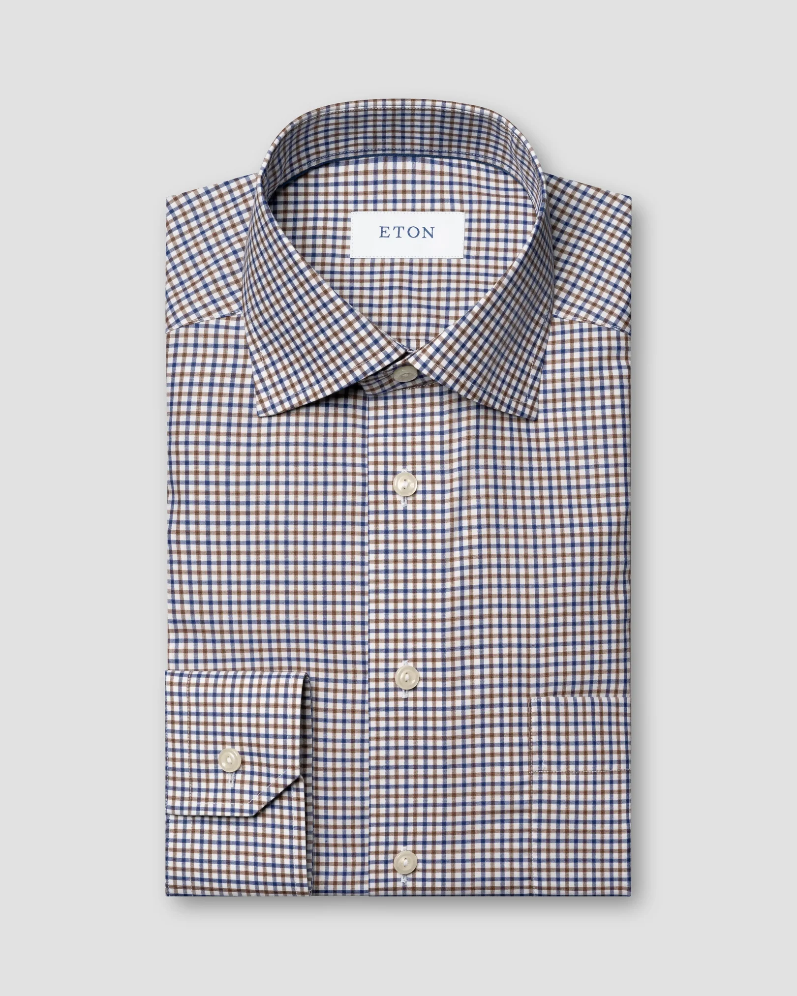 Eton - micro check fine twill shirt
