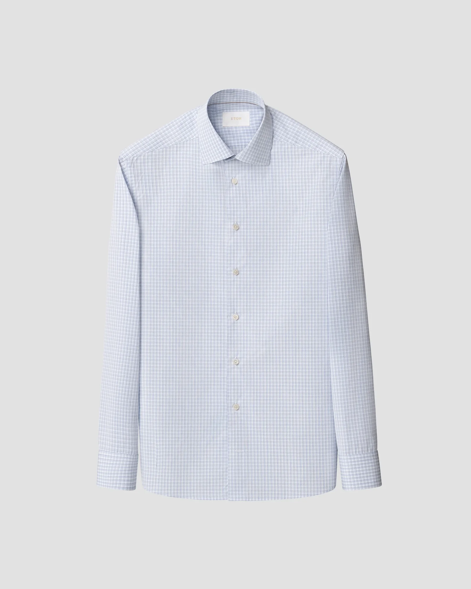 Eton - light blue check supima 266
