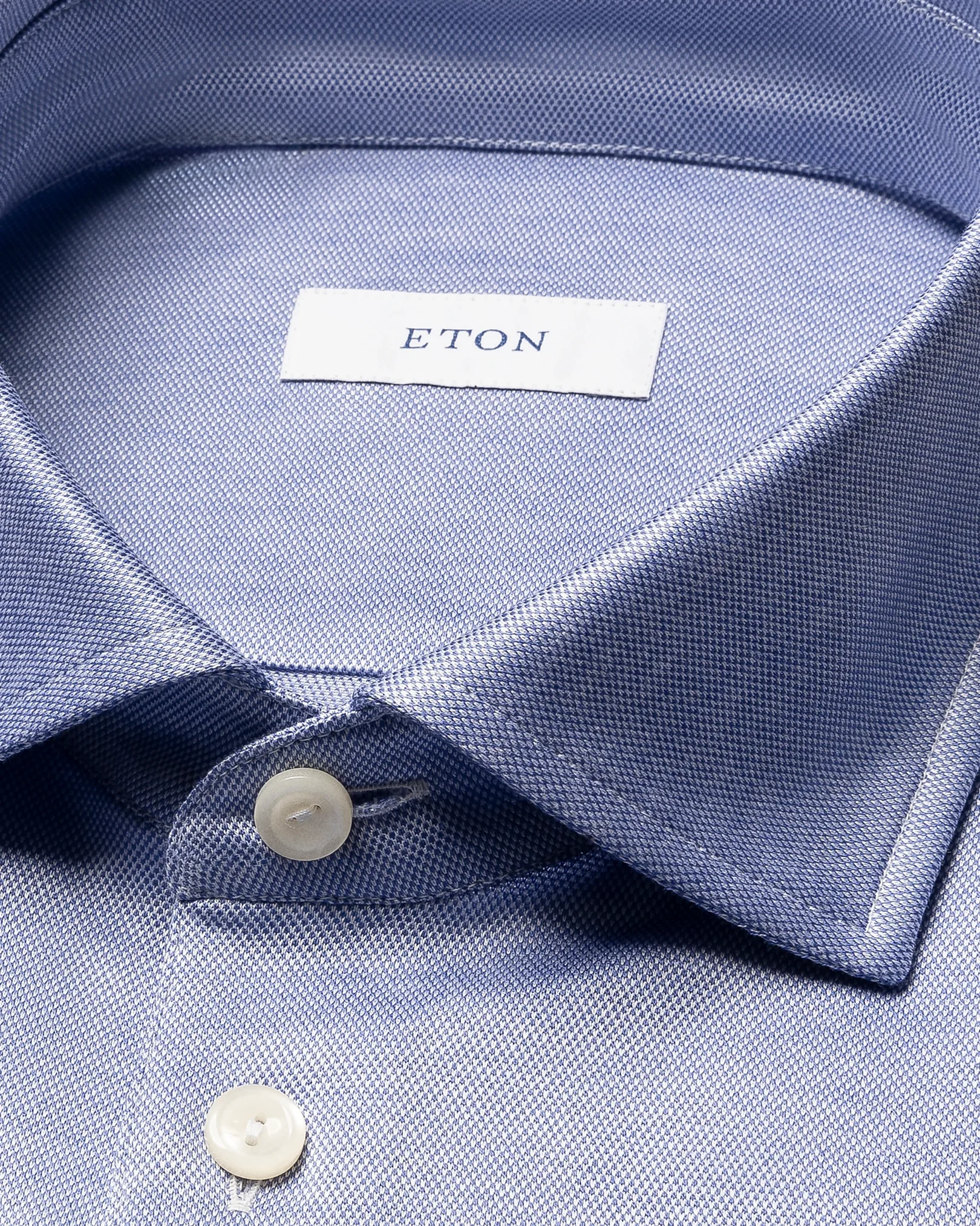 Eton - mid blue jaquard filo di scozia polo shirt