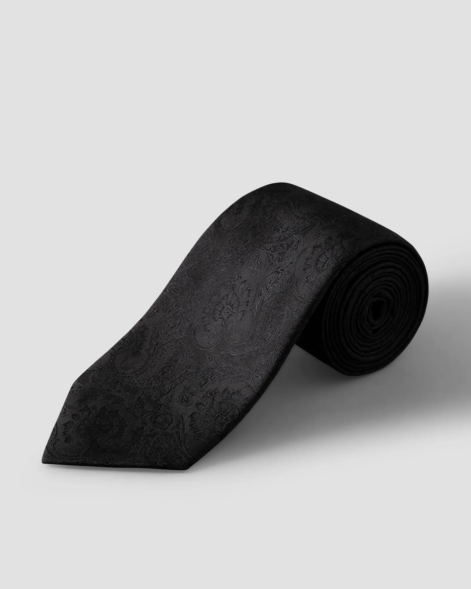 Eton - black paisley woven silk tie