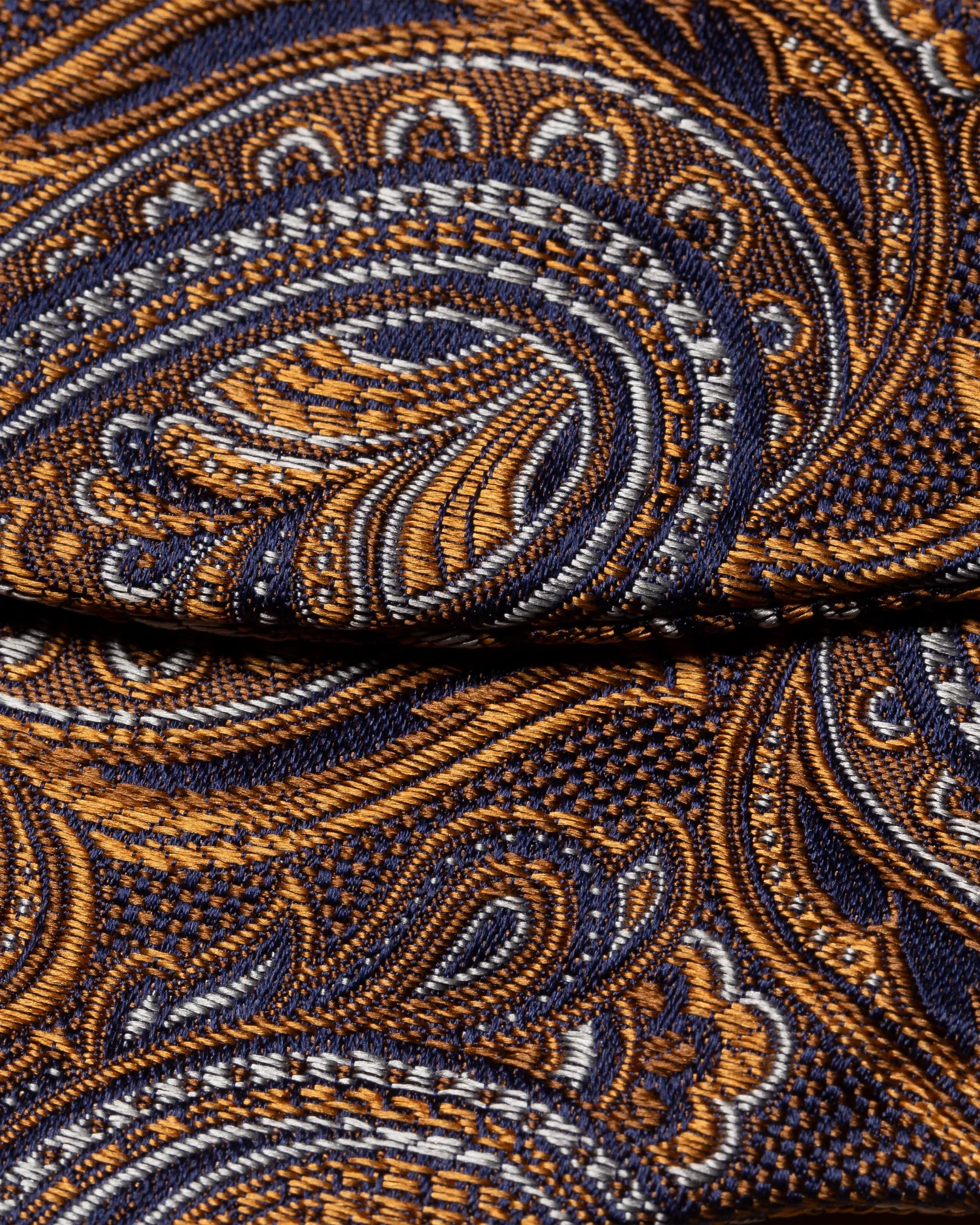 Orange Jacquard Paisley Silk Bow Tie — Ready Tied - Eton