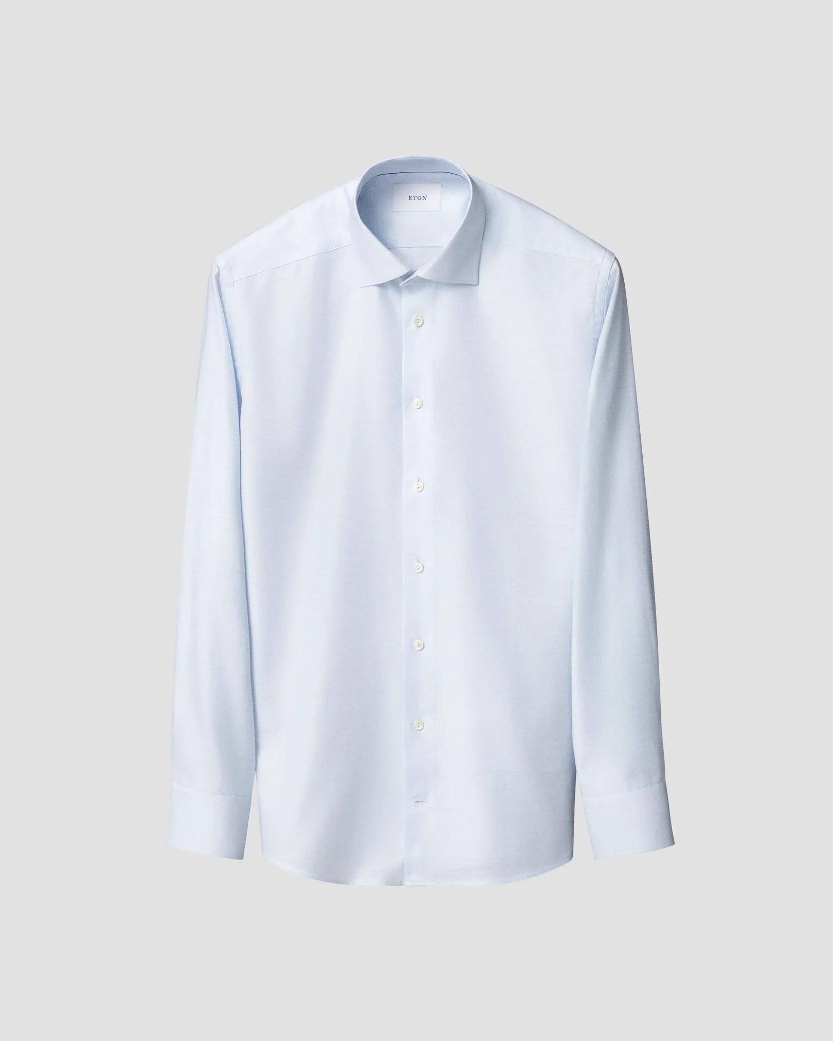 Eton - light blue semi solid twill shirt 256