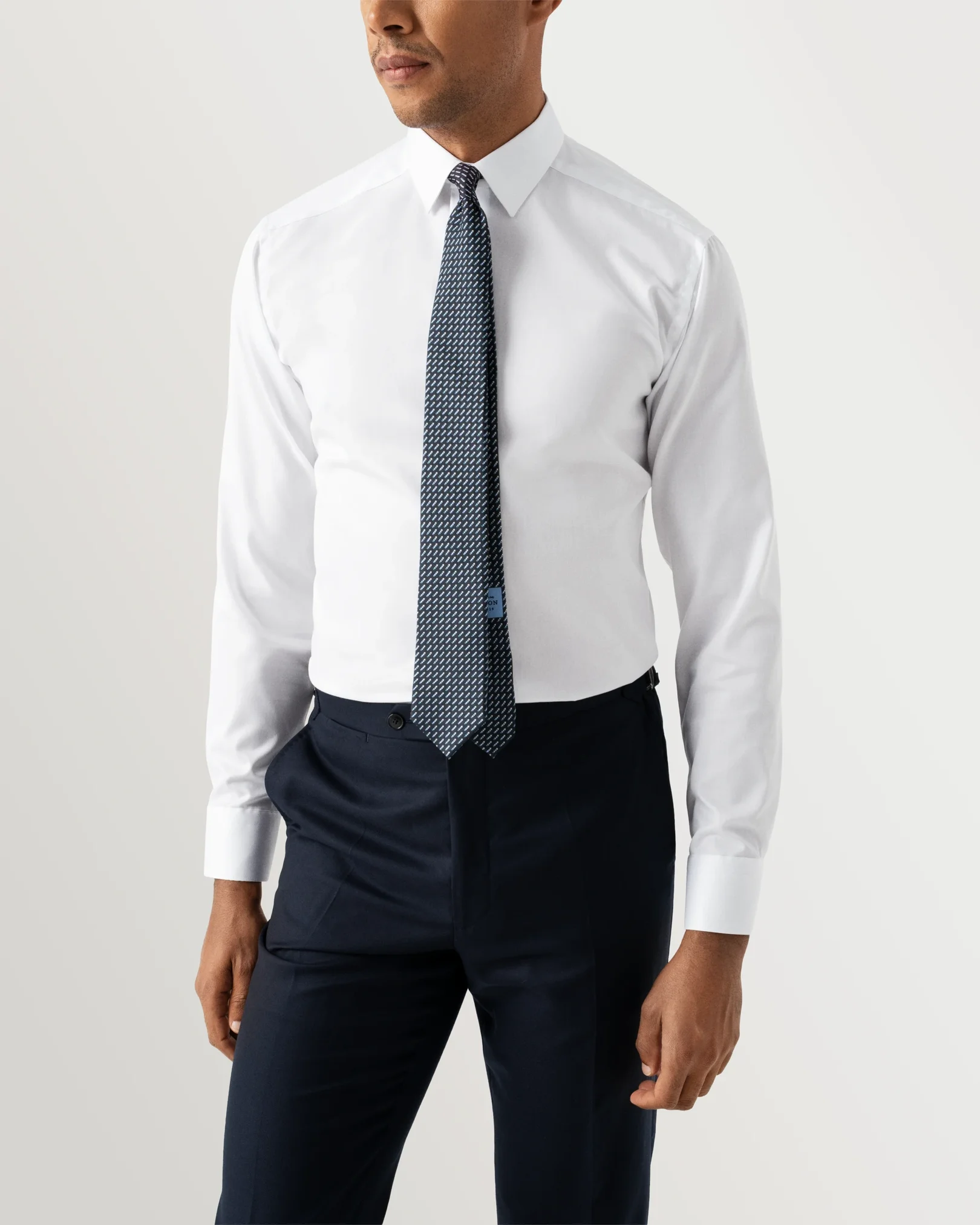 Eton - white solid twill shirt