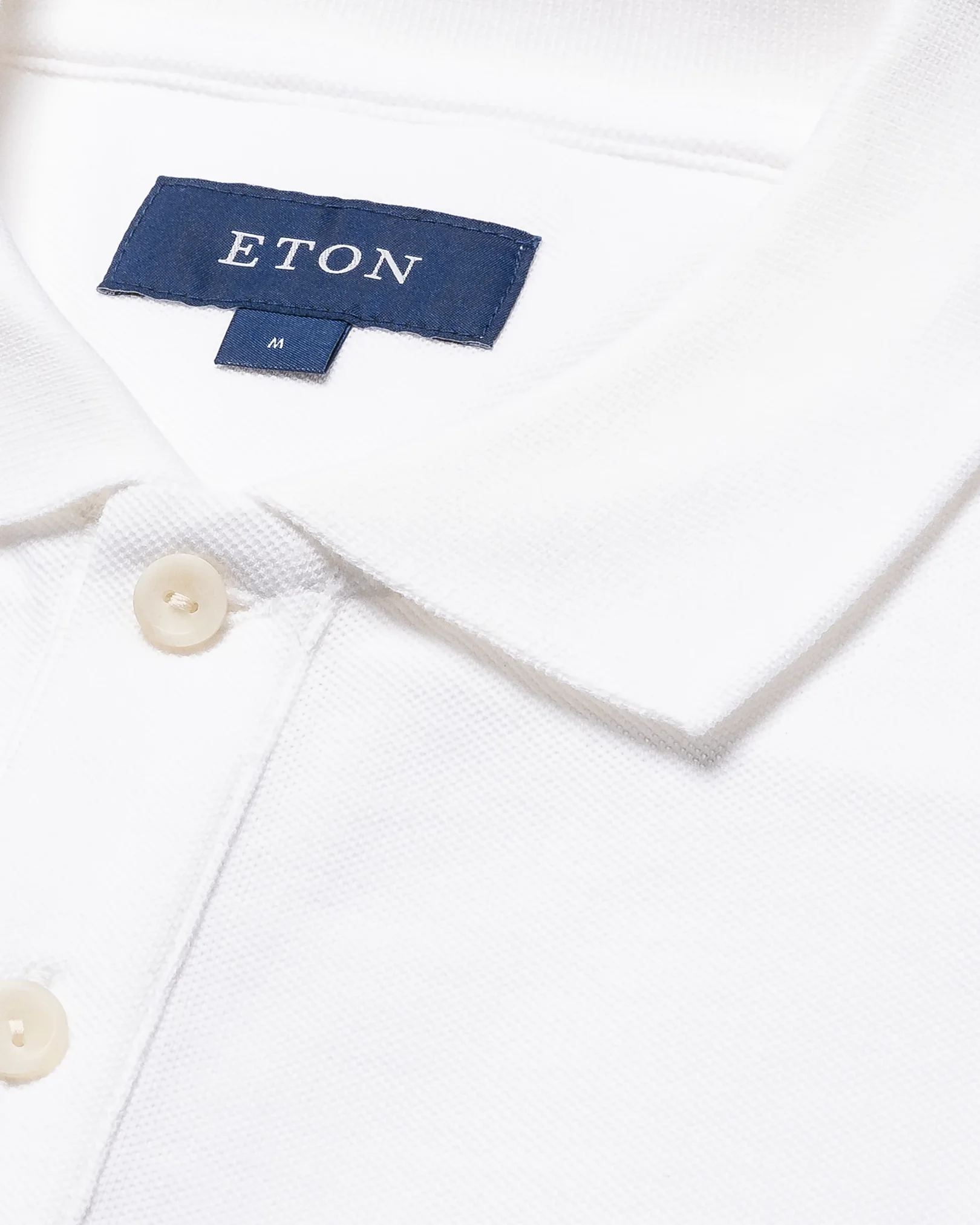 Eton - white knitted collar knitted cuff regular fit