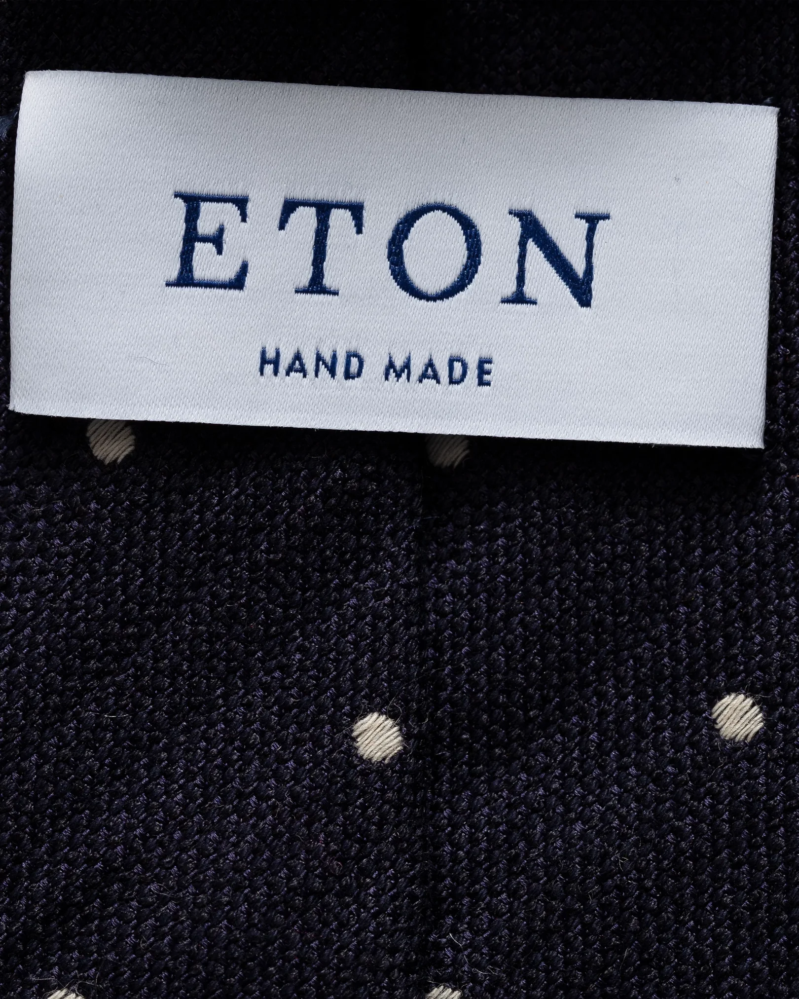 Eton - blue polka dot silk cotton tie