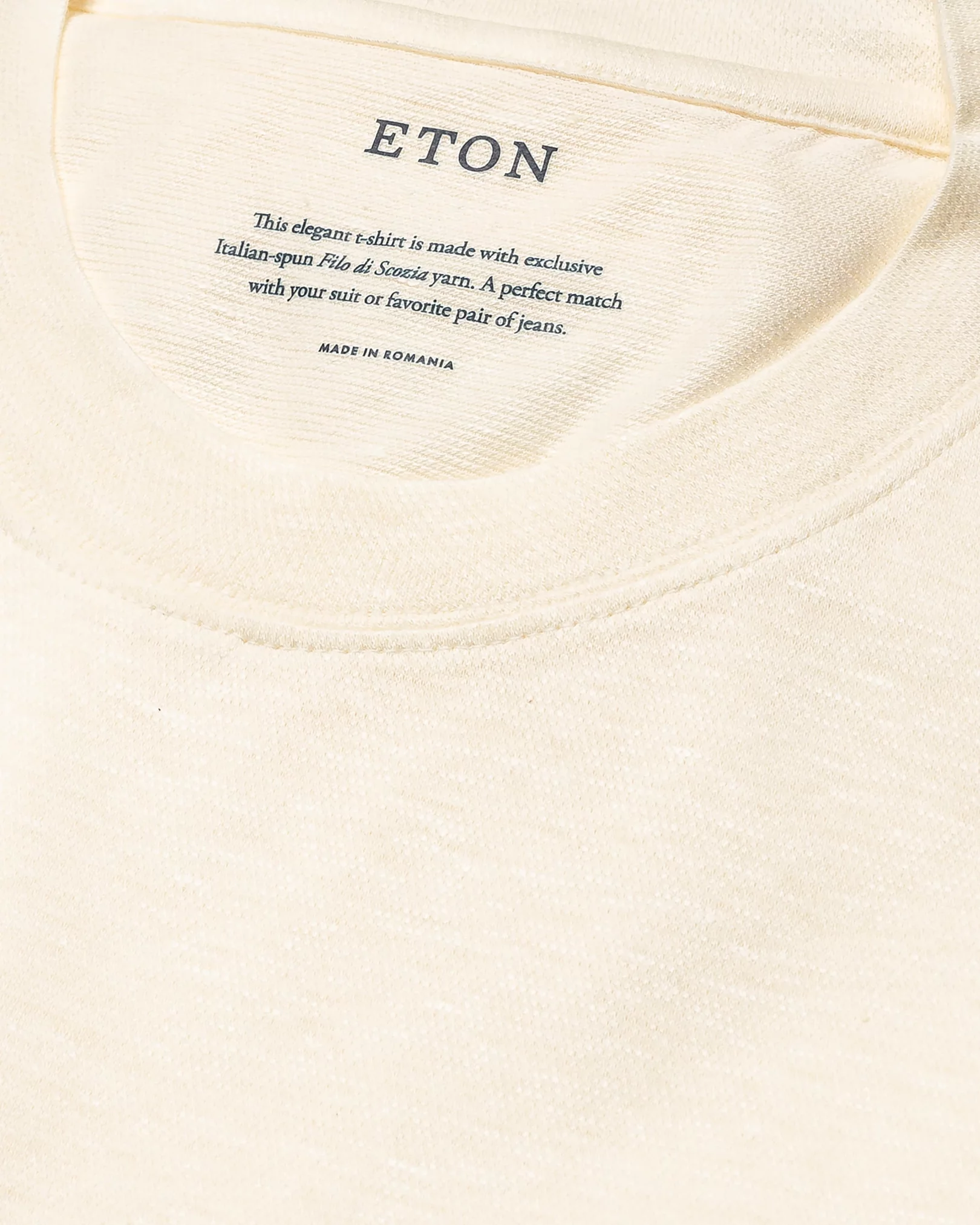 Eton - white pique t shirt short sleeve boxfit t shirt
