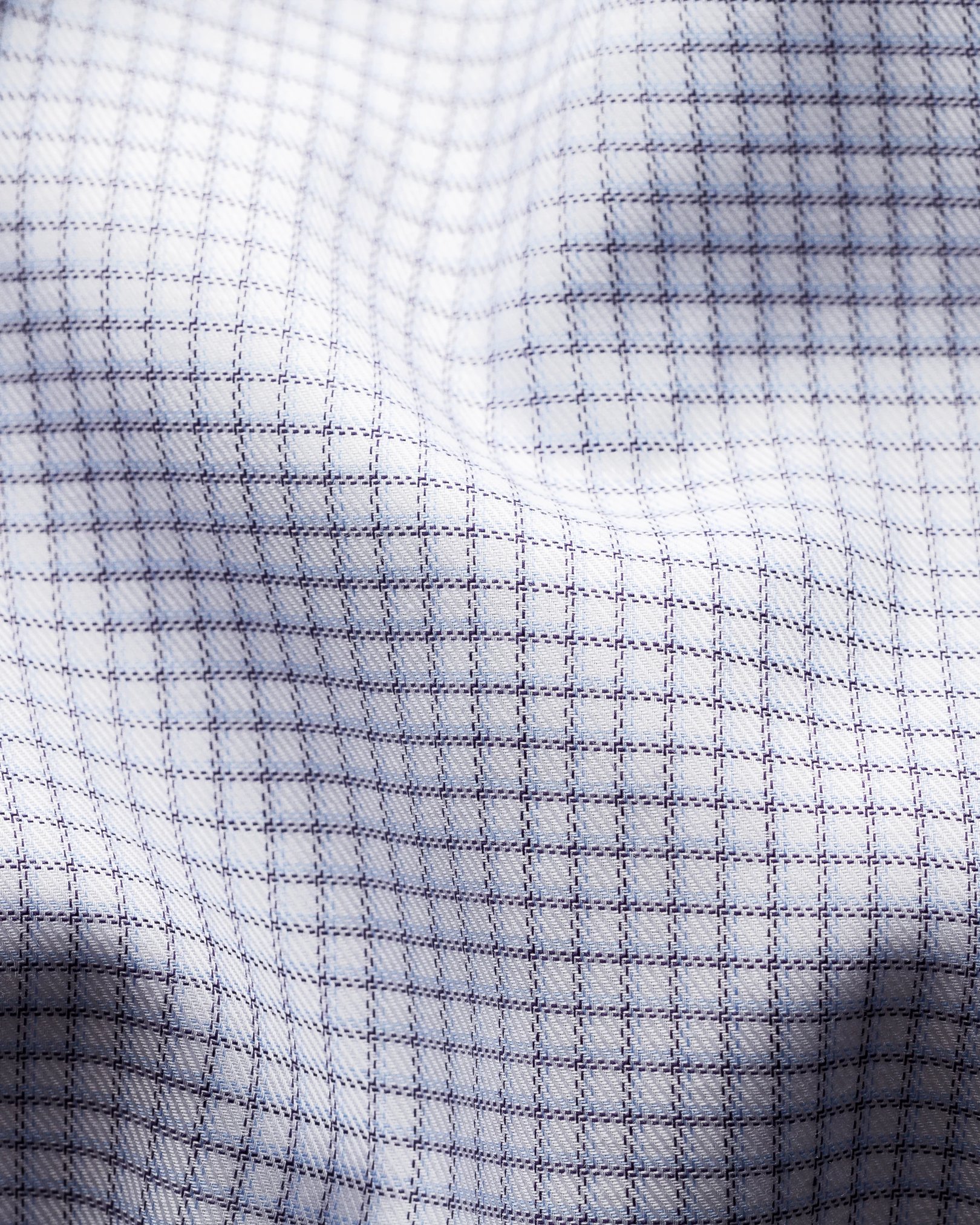Eton - navy mini checked signature twill shirt