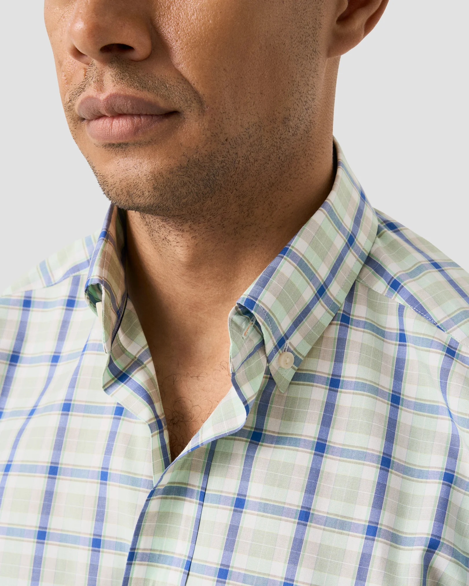 Eton - plaid lightweight poplin shirt