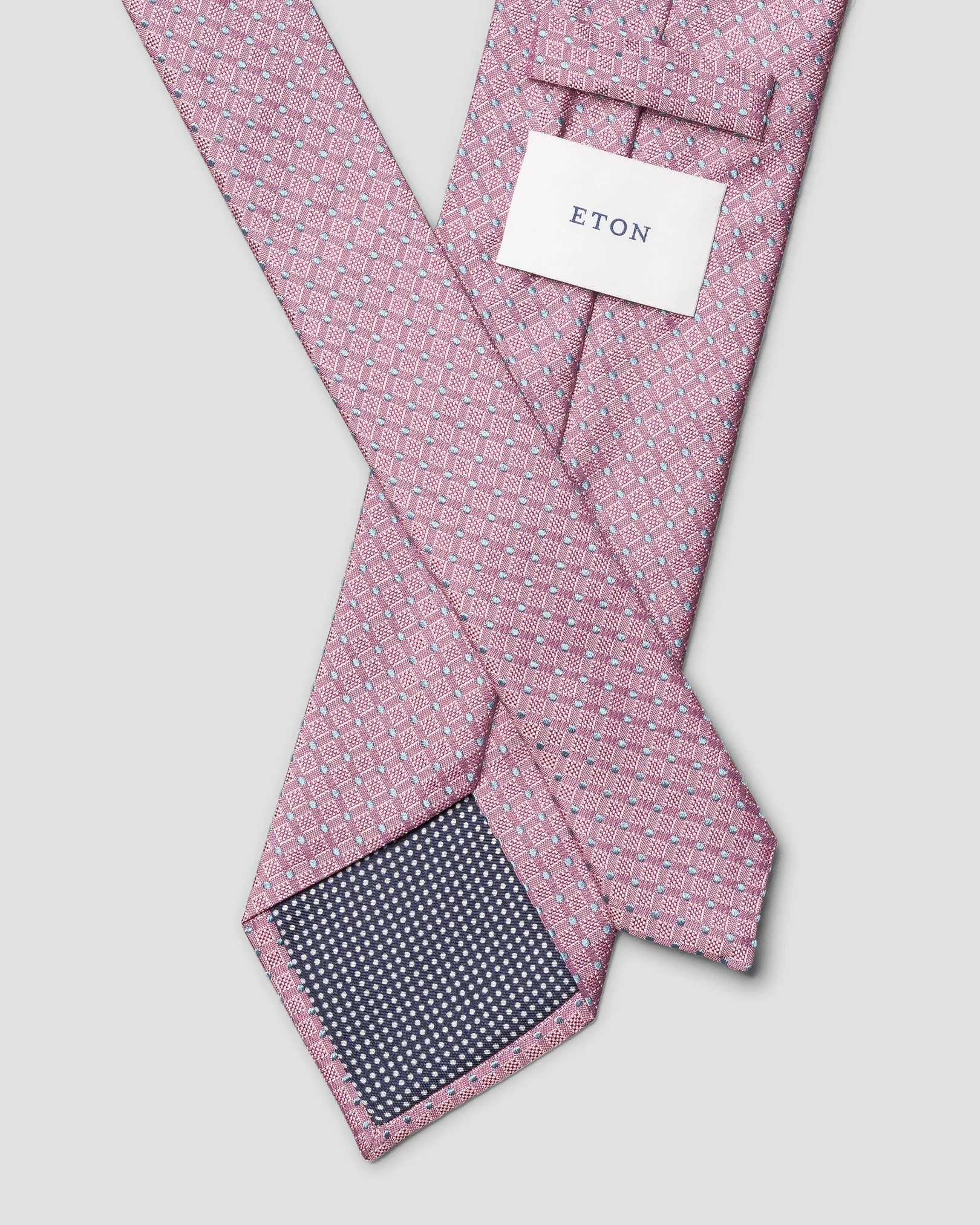 Eton - pink micro geometric woven silk tie
