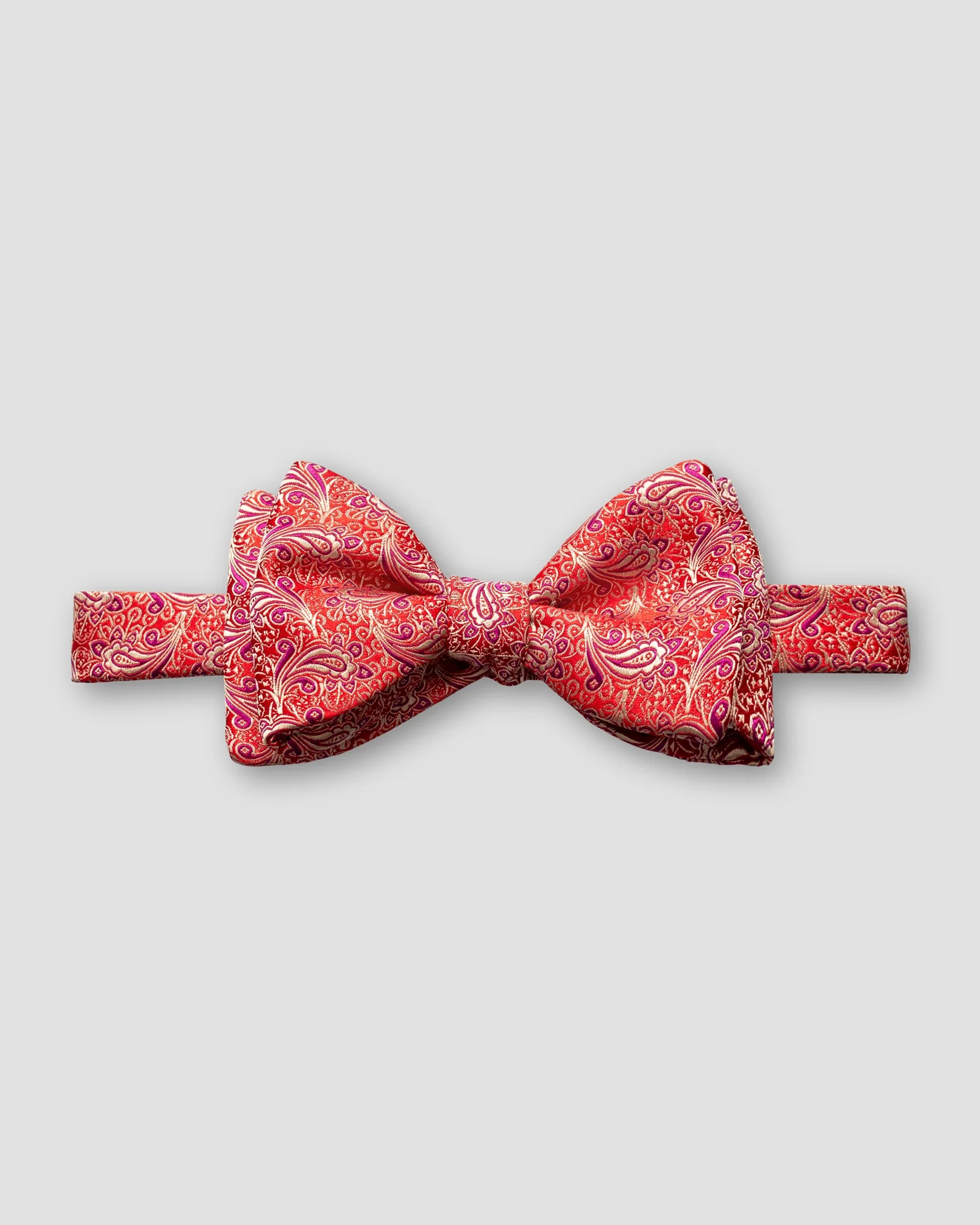 Eton - burgundy lustrous silk bow tie self tied