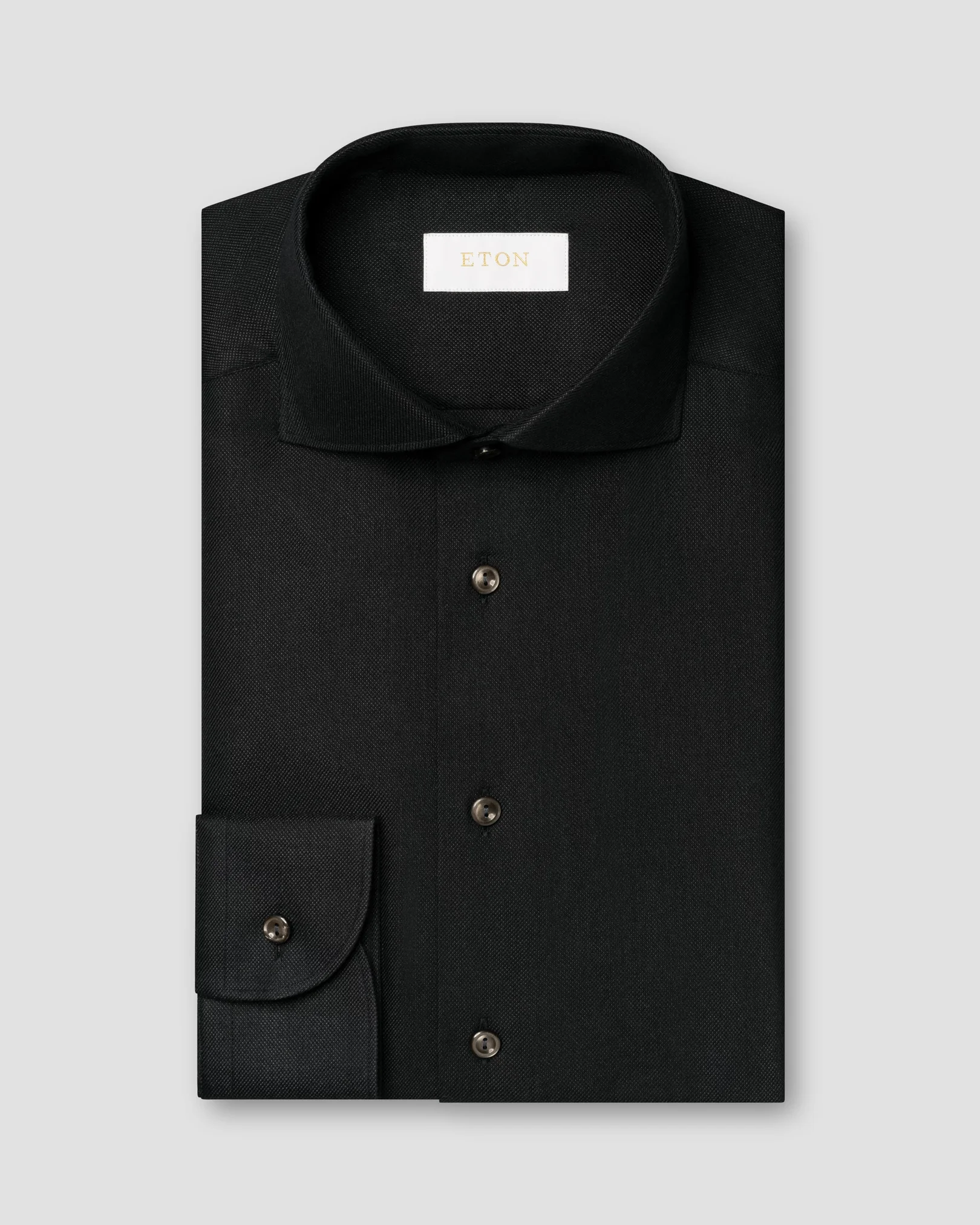 Eton - Solid Cotton Cashmere Silk Shirt