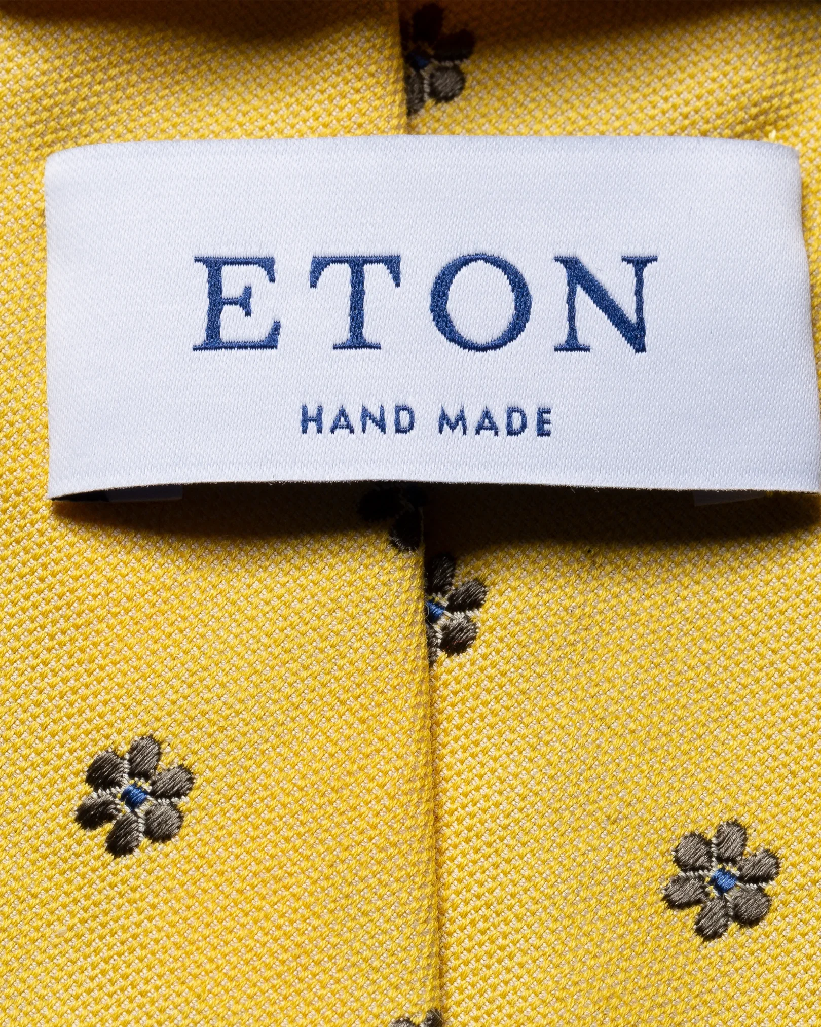 Eton - yellow cotton silk tie
