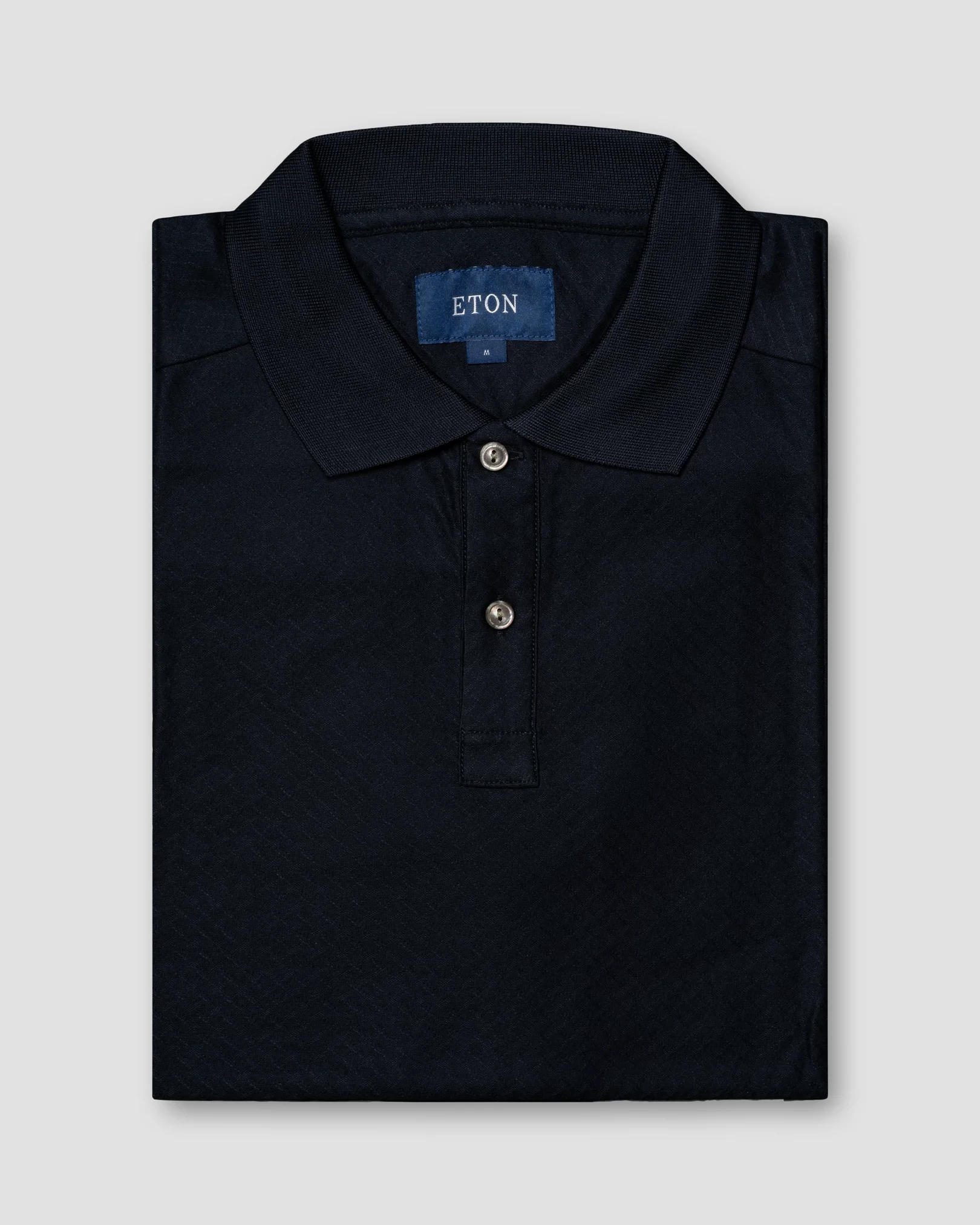 Eton - Jacquard-Polohemd aus Filo di Scozia mit Rautenmuster