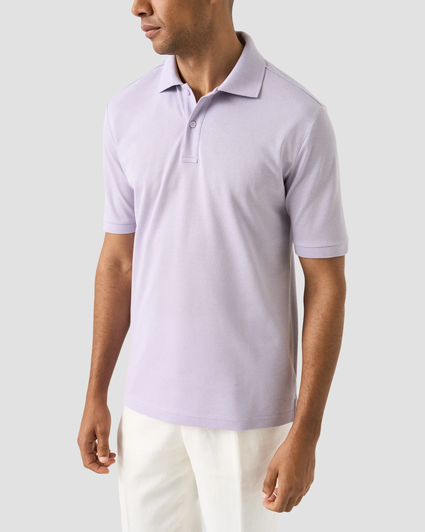 Eton - purple pima cotton pique polo shirt