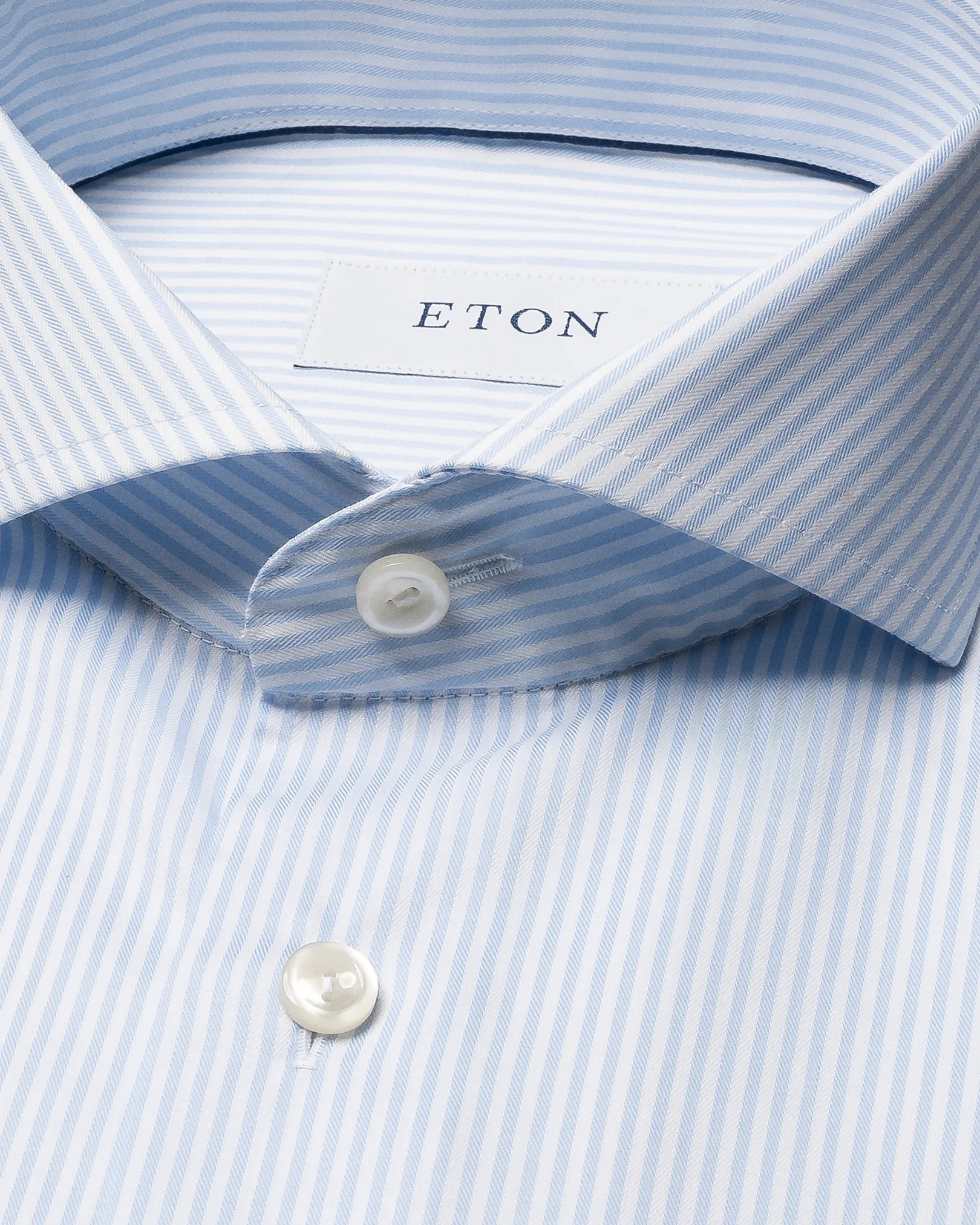 Eton - striped fine twill extreme cut away shirt