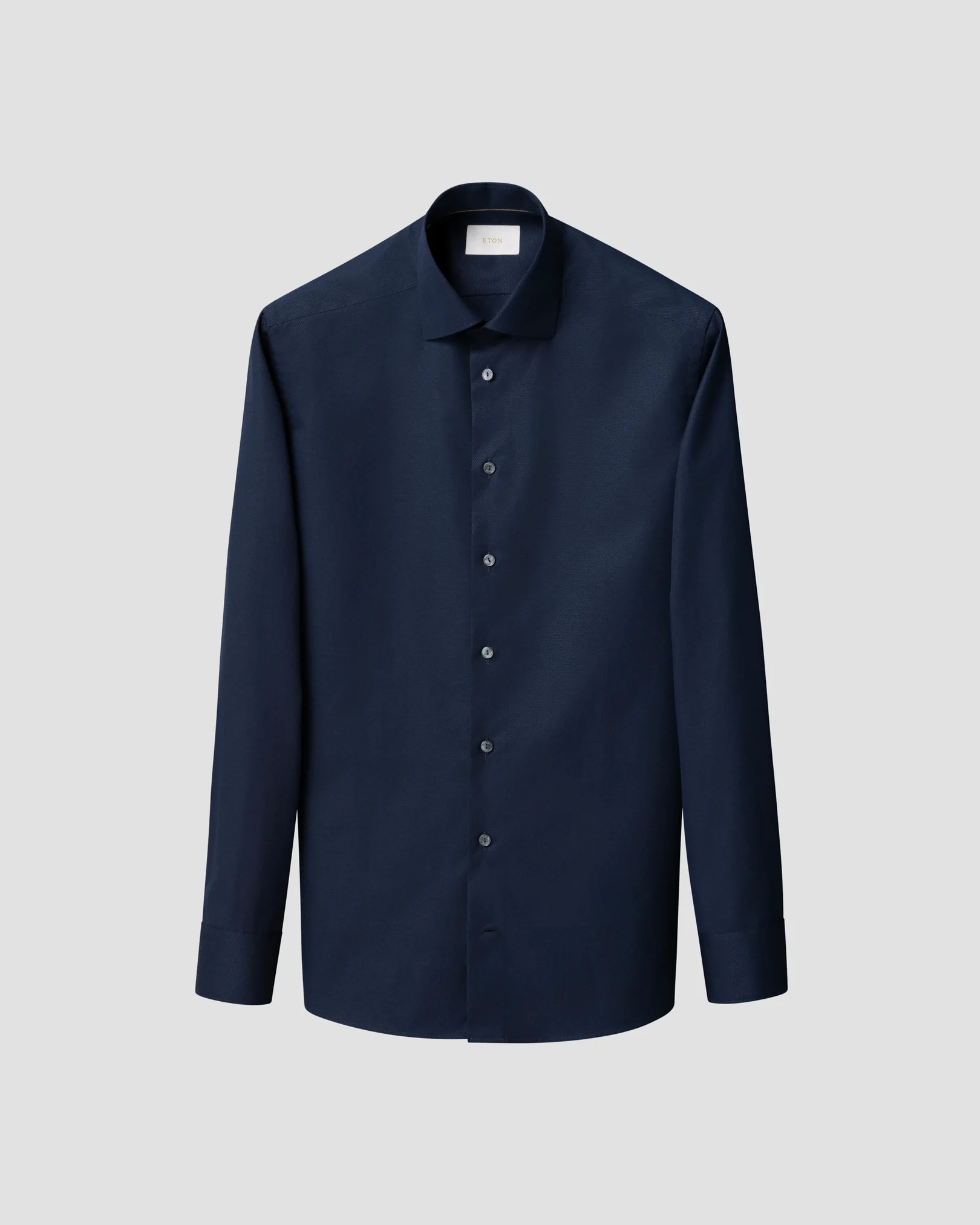 Eton - navy blue semi solid supima 120 pique shirt