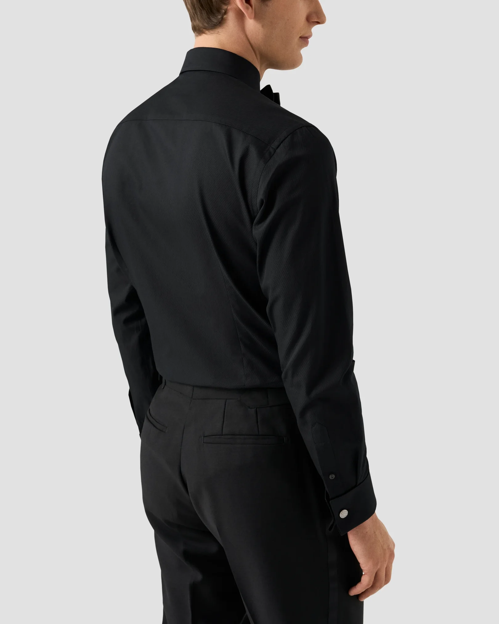 Eton - black twill texture shirt