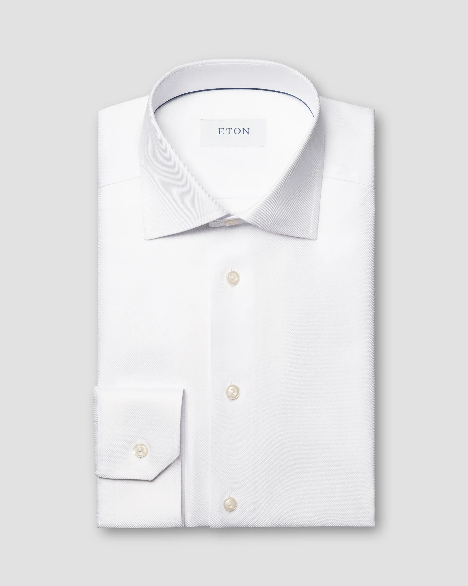 Eton - white textured twill shirt