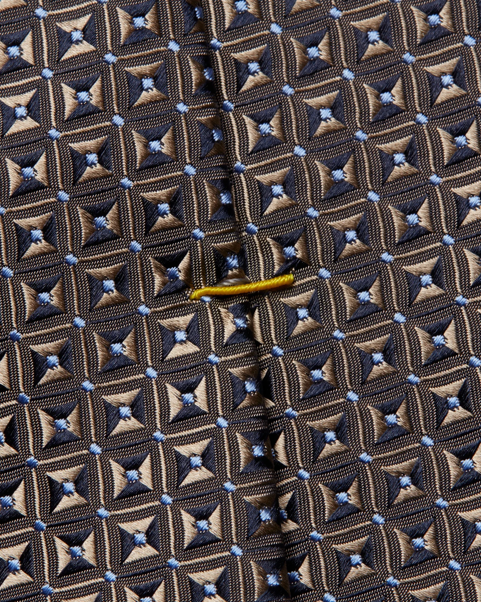 Eton - brown geometric silk tie geometric
