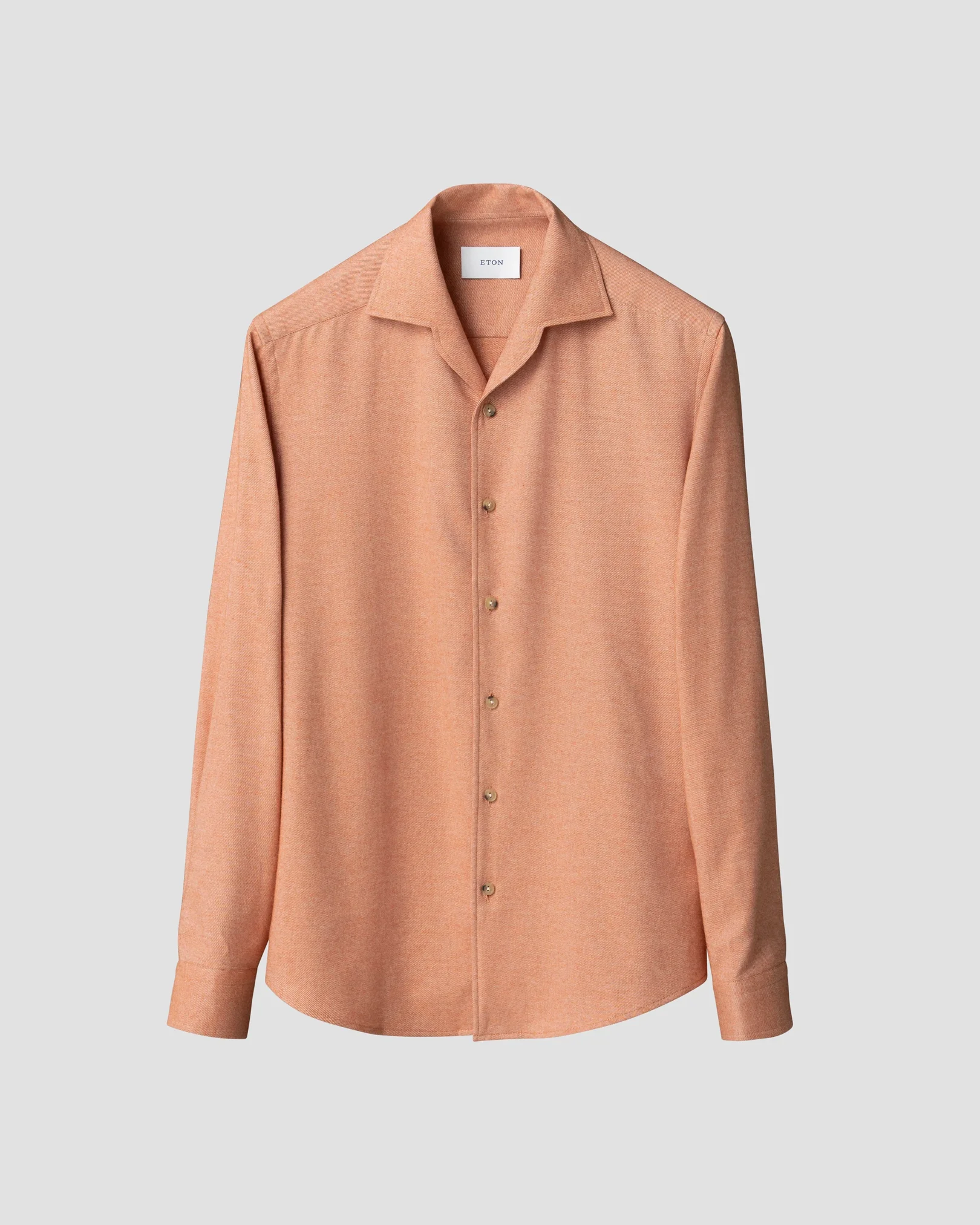 Eton - orange solid flannel shirt