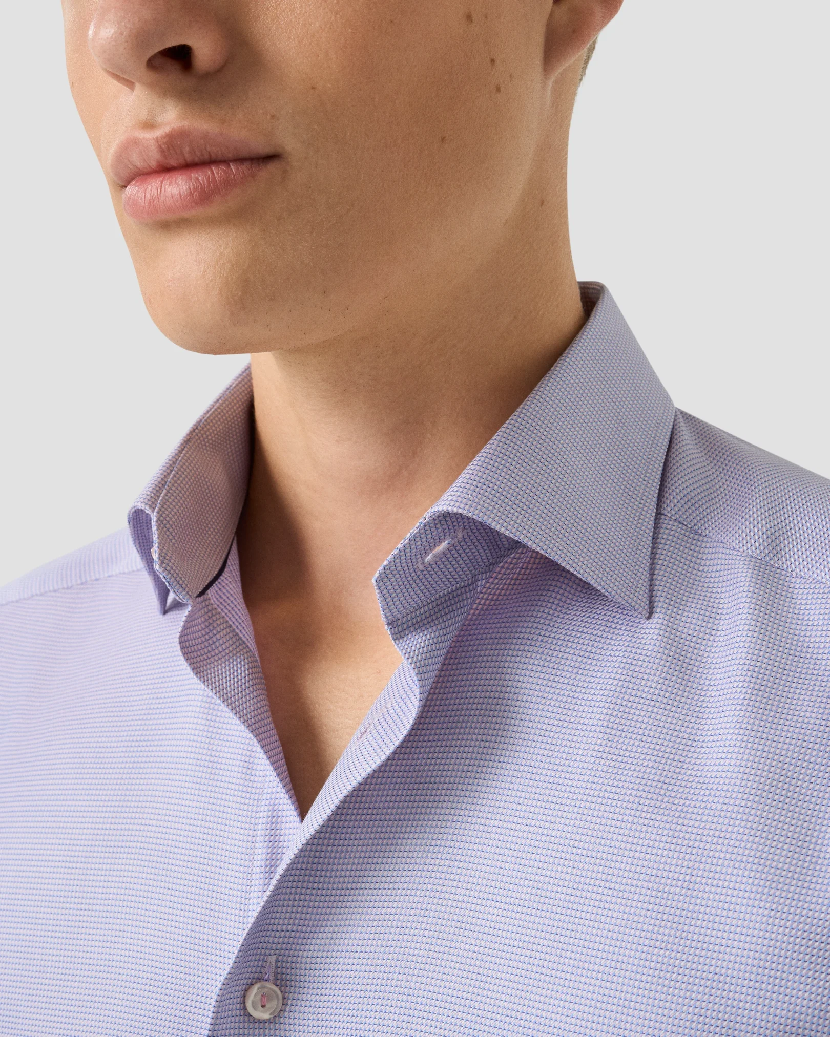 Eton - pink semi solid signature twill shirt
