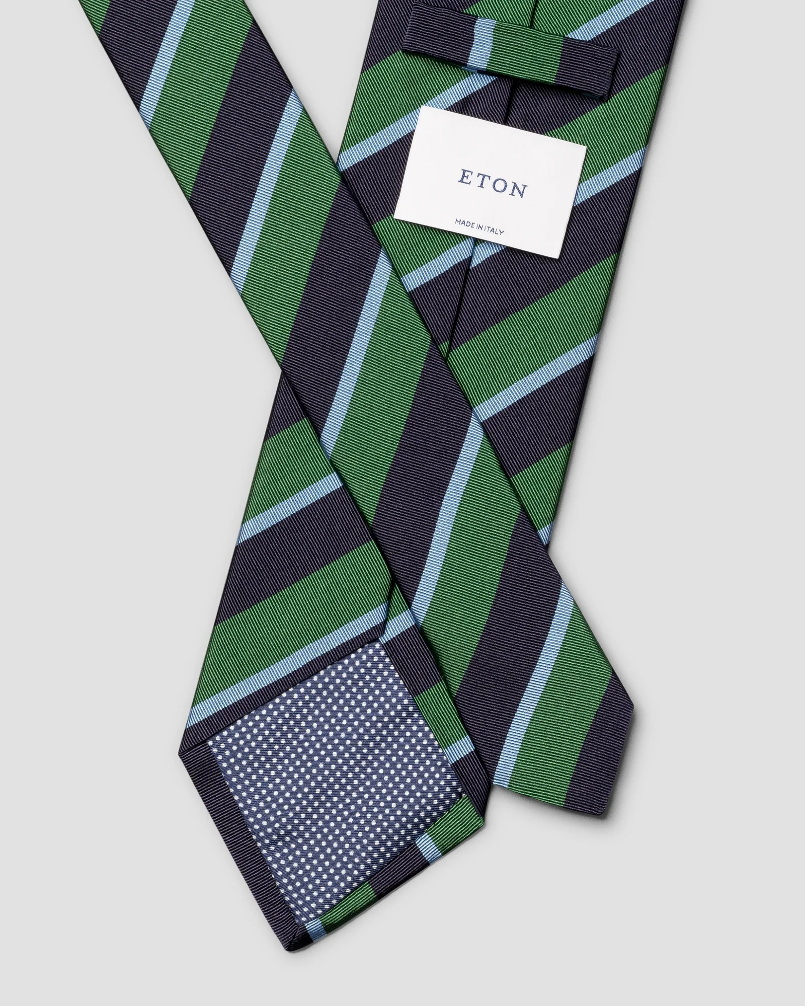 Eton - green striped silk cotton mogador