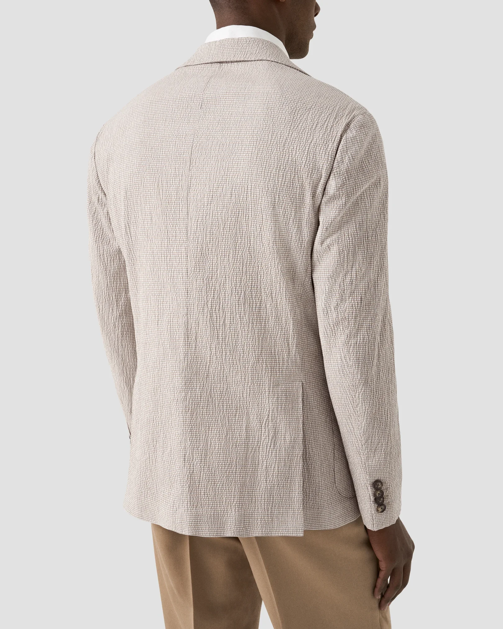 Eton - seersucker cotton soft jacket beige