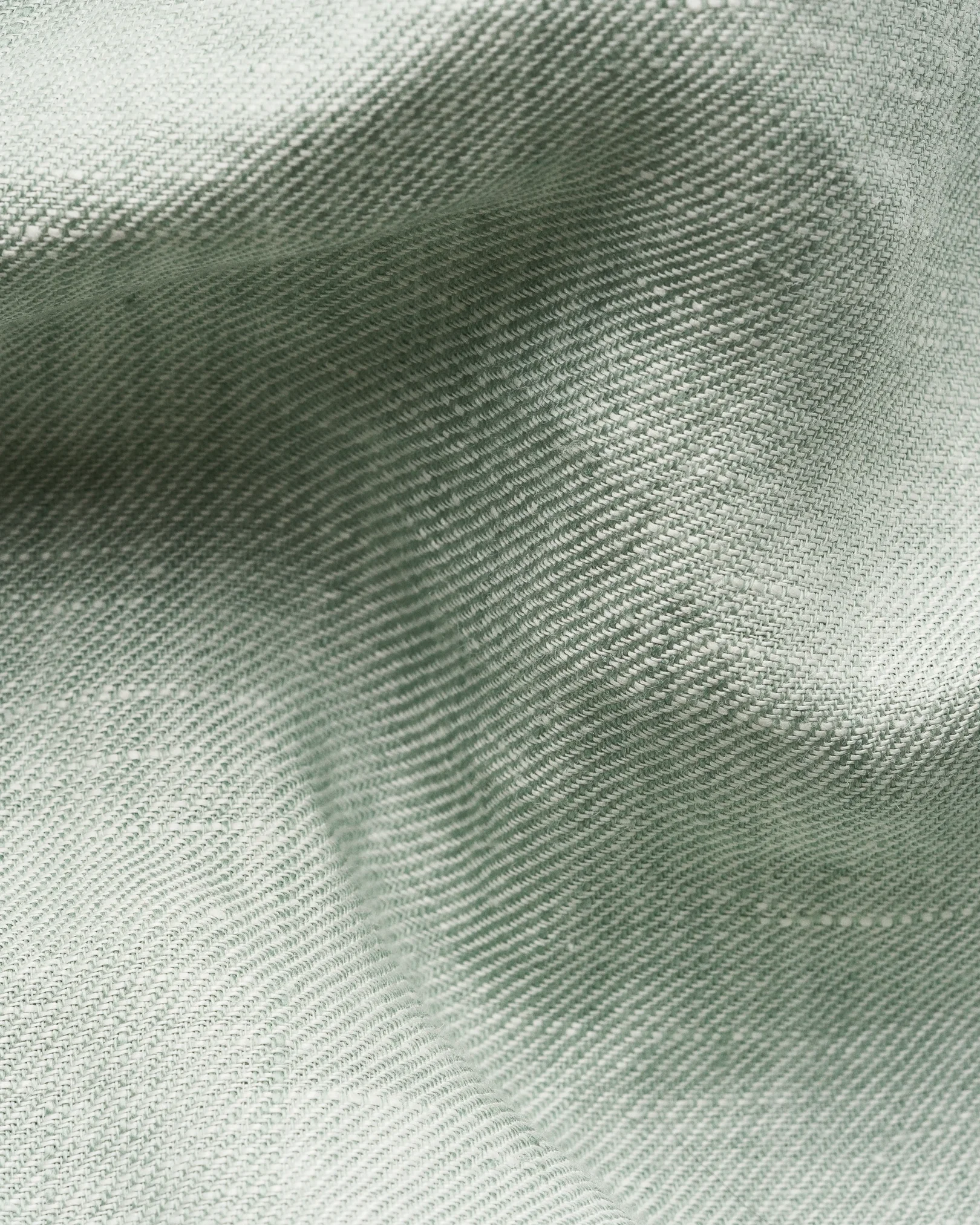 Eton - mid green solid linen twill resort shirt