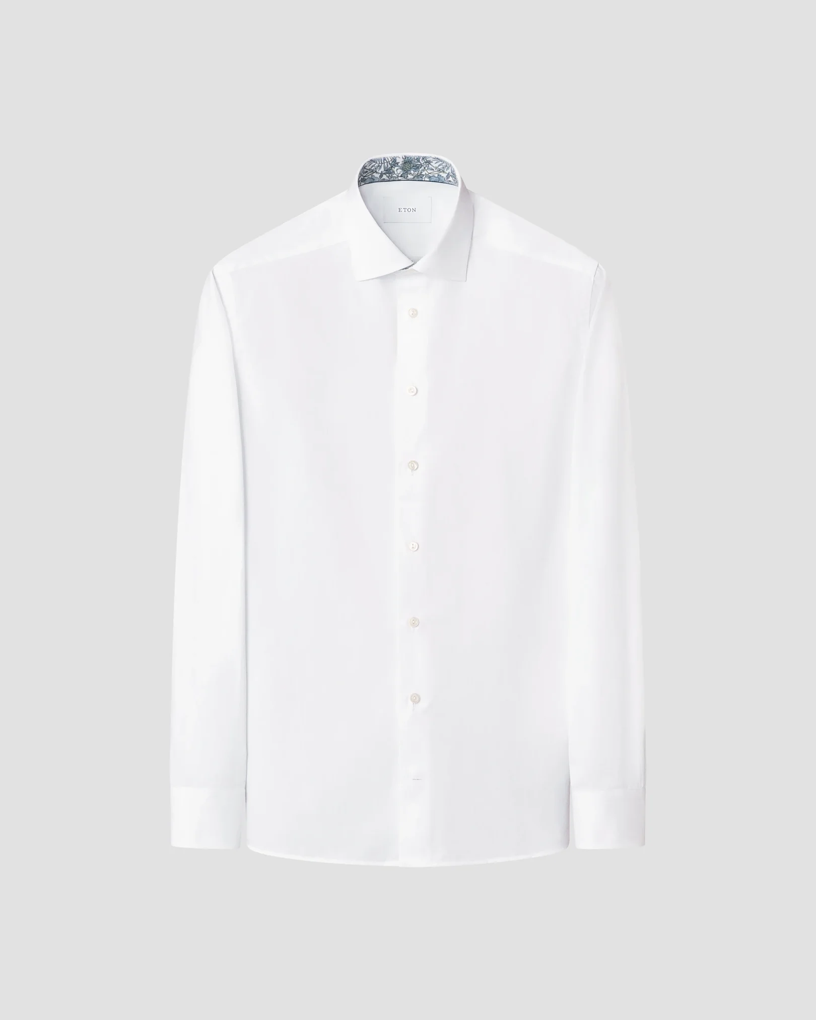 Eton - white floral effect signature twill shirt cut away 161