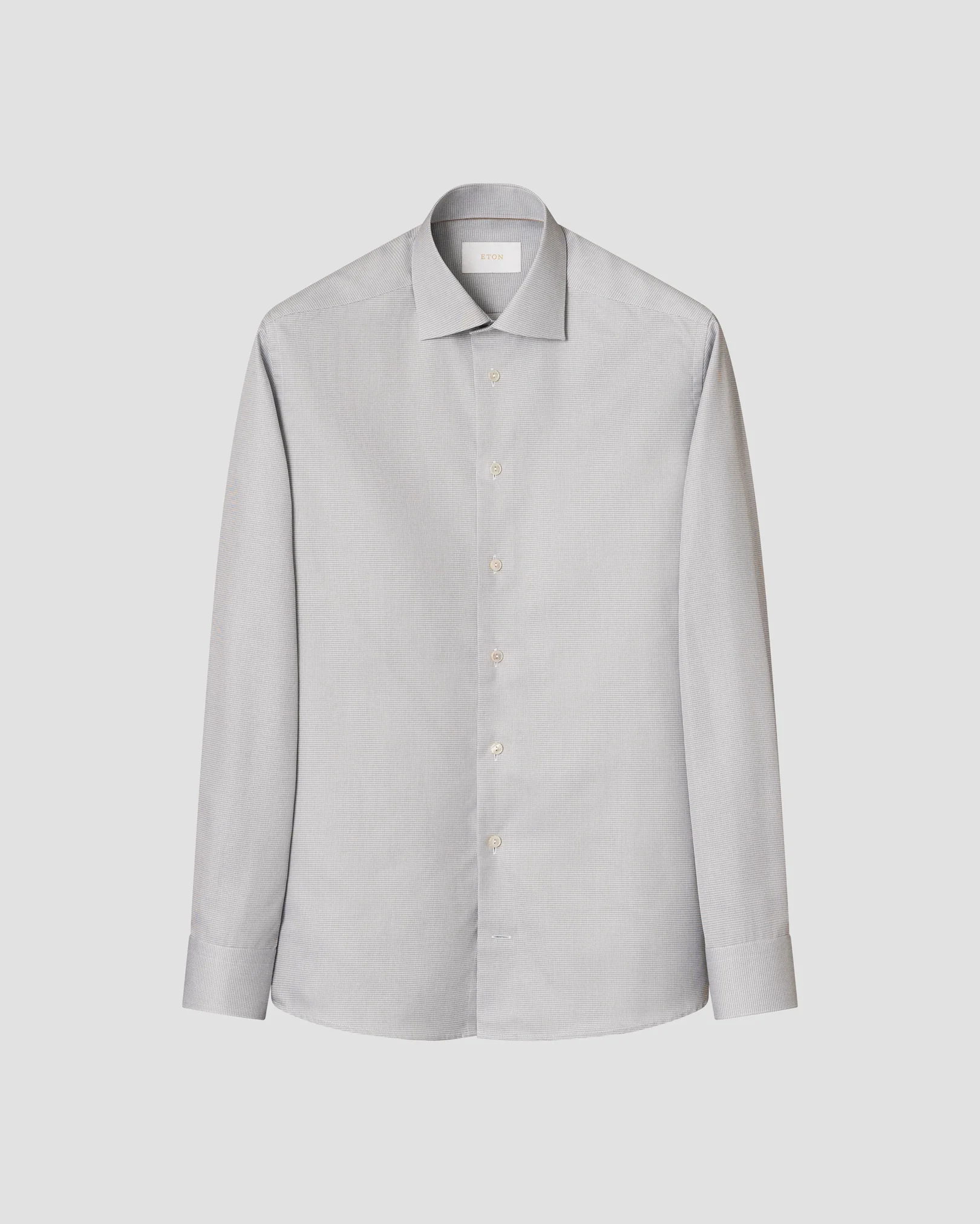Eton - houndstooth check giza 45 shirt cut away single slim